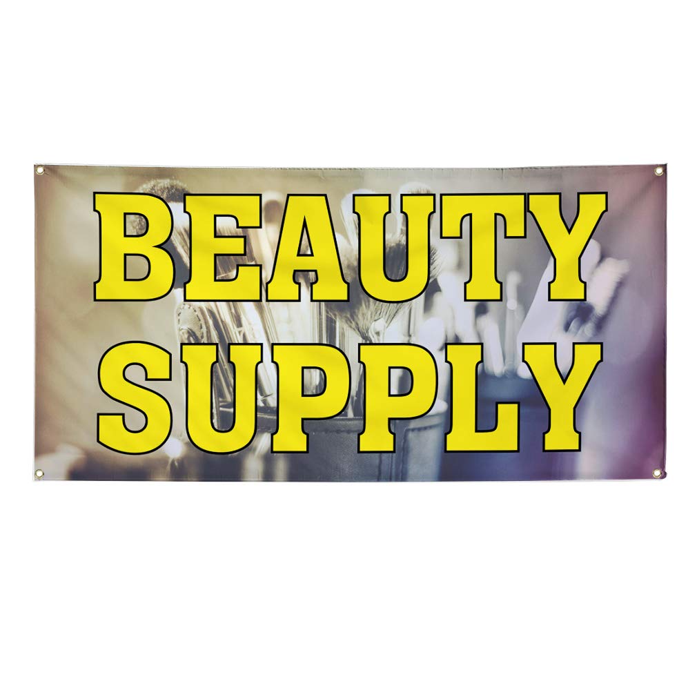 Vinyl Banner - 48x96 Inches, Weatherproof Outdoor Sign with 8 Grommets for Beauty Supply Stores, Business Advertising & Industrial Yard Signs - Perfect for Retail Promotions, Trade Shows & Construction Site Safety