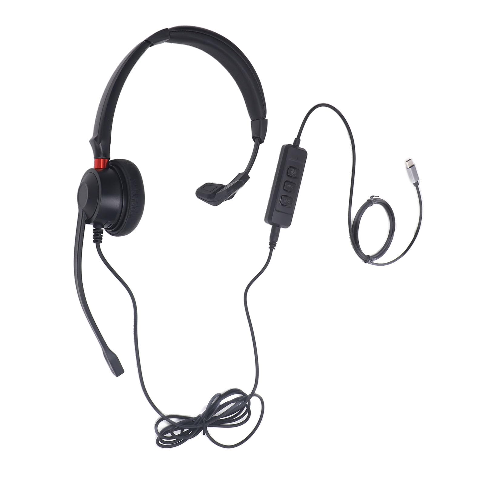 Noise Cancelling Office Headset with USB-C & USB - Ultra Comfortable Hands-Free Headphones for Clear Calls on Smartphone, PC & Laptop - Perfect for Remote Work, Online Meetings & Customer Service