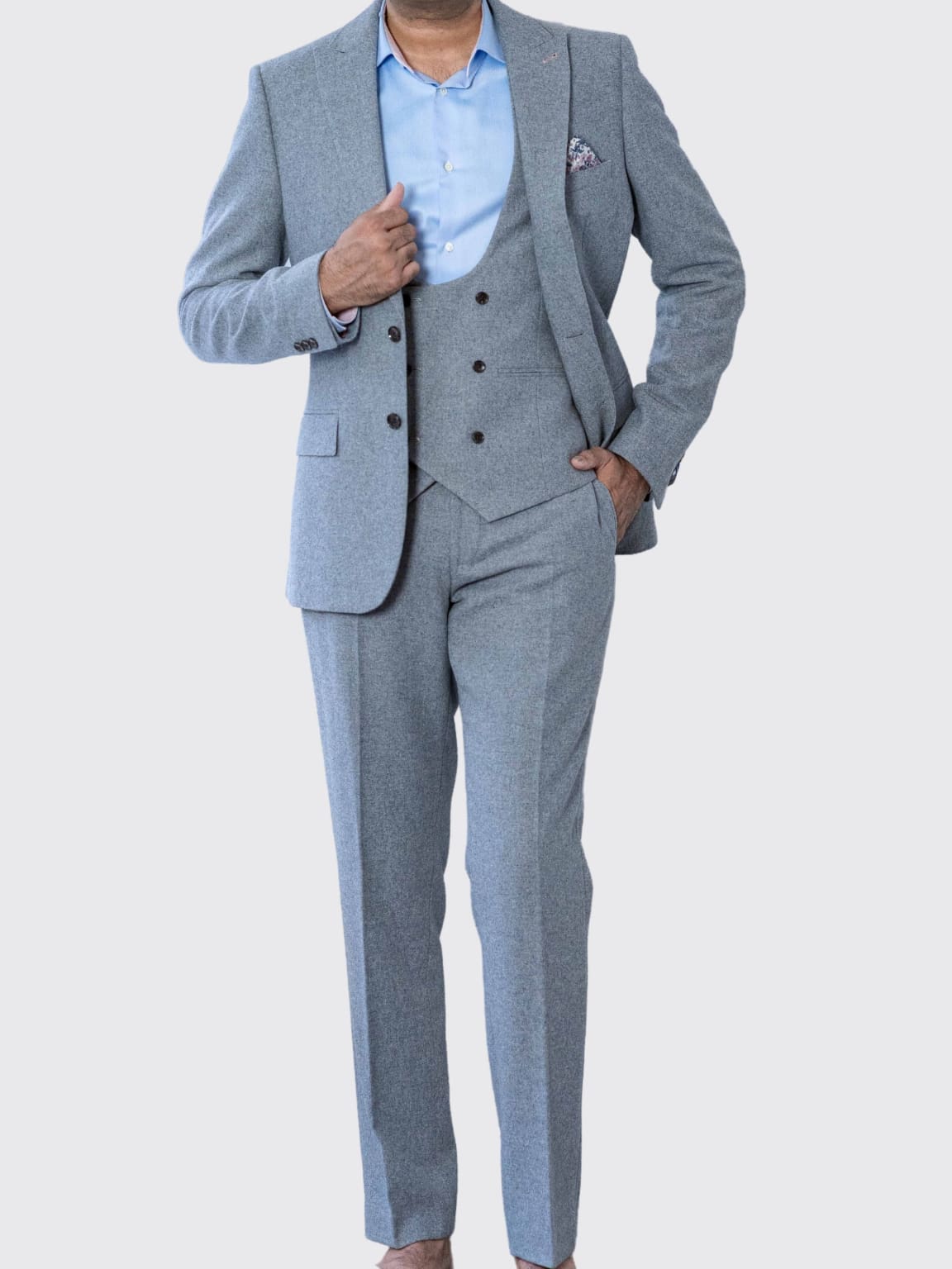 Harry Brown Ralph Grey Flannel Blazer for Men - Classic Slim Fit Business Casual Jacket - Perfect for Office, Weddings & Formal Events