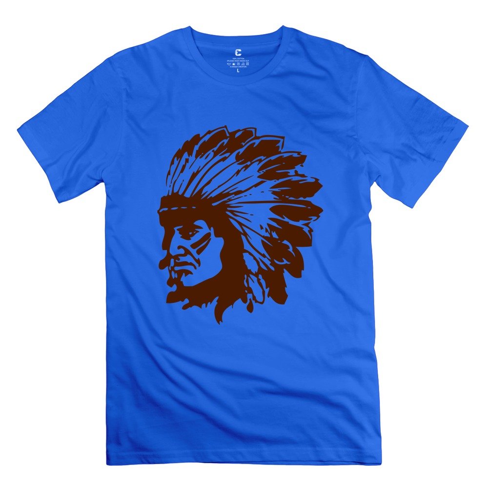 Indian Chief O-Neck Men's T-Shirt - Royal Blue Size S for Casual Wear