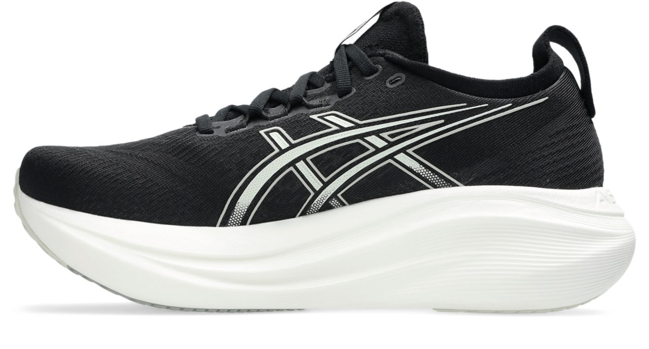 ASICS Women's Gel-Nimbus 27 Running Shoes - Black/Lake Grey - Cushioned Support for Long Distance Running & Gym Workouts