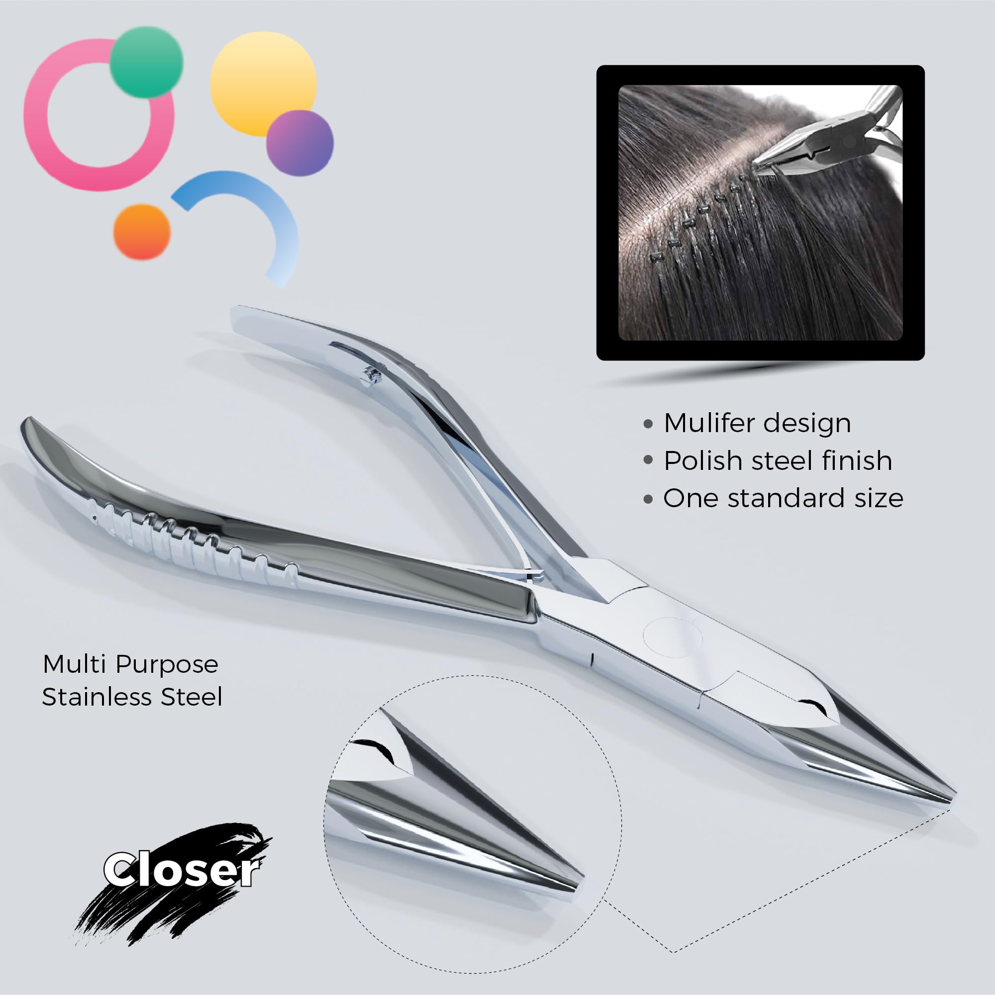 Professional Hair Extension Tools Kit - Micro Link & Micro Ring Beads Opener, Closer & Needle Hook - Japanese Steel Styling Tools for Seamless Hair Extensions | Perfect for Salons, DIY Styling & Hair Care Enthusiasts