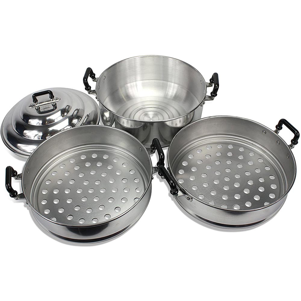 2-Tier Bamboo Dumpling Steamer Basket for Stovetop Cooking - Perfect for Steaming Dumplings, Buns, and Vegetables - Ideal for Asian Cuisine & Healthy Meals