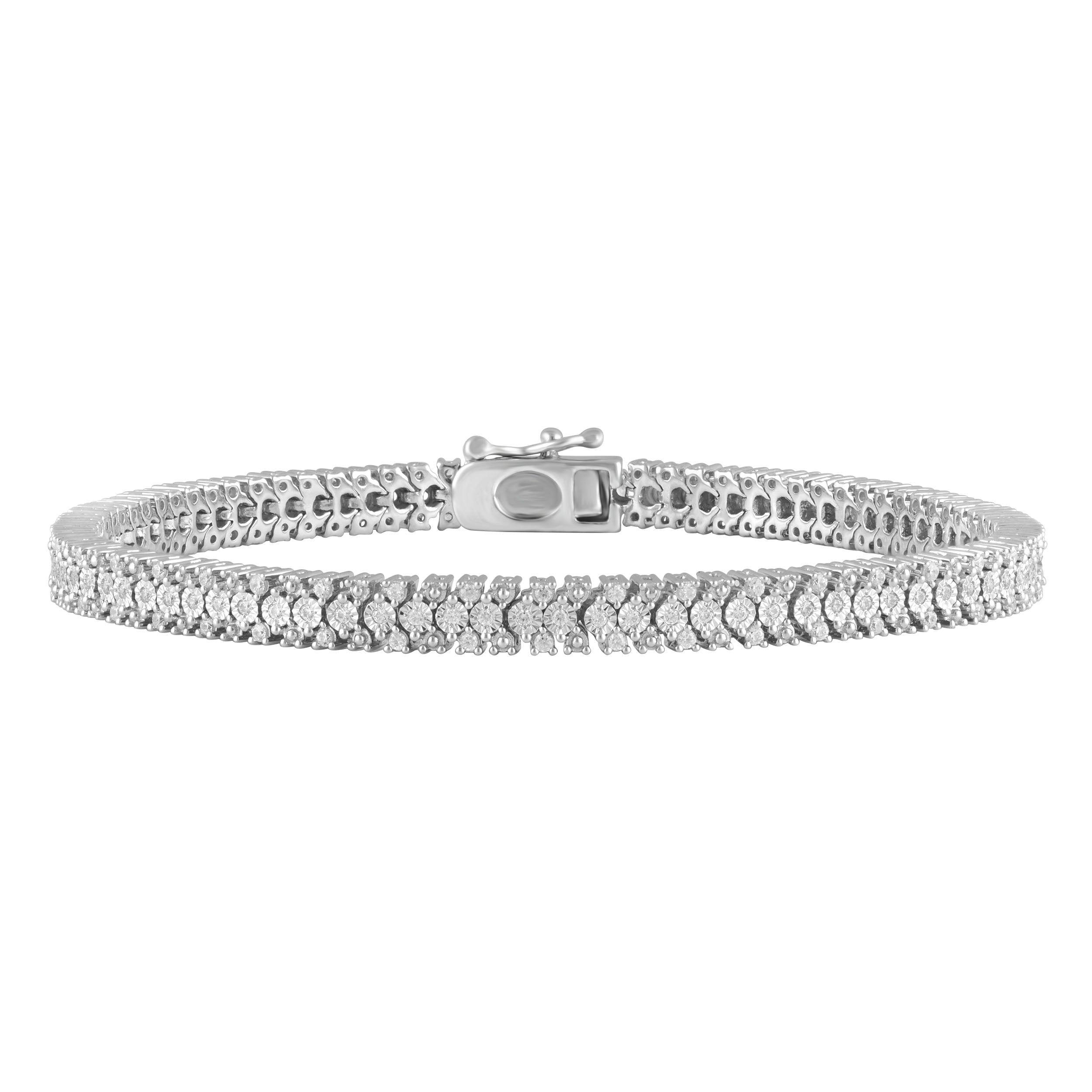 1 Carat Diamond Tennis Bracelet with 167 Diamonds - 18cm Sterling Silver Jewelry for Women - Perfect for Weddings, Anniversaries & Special Occasions