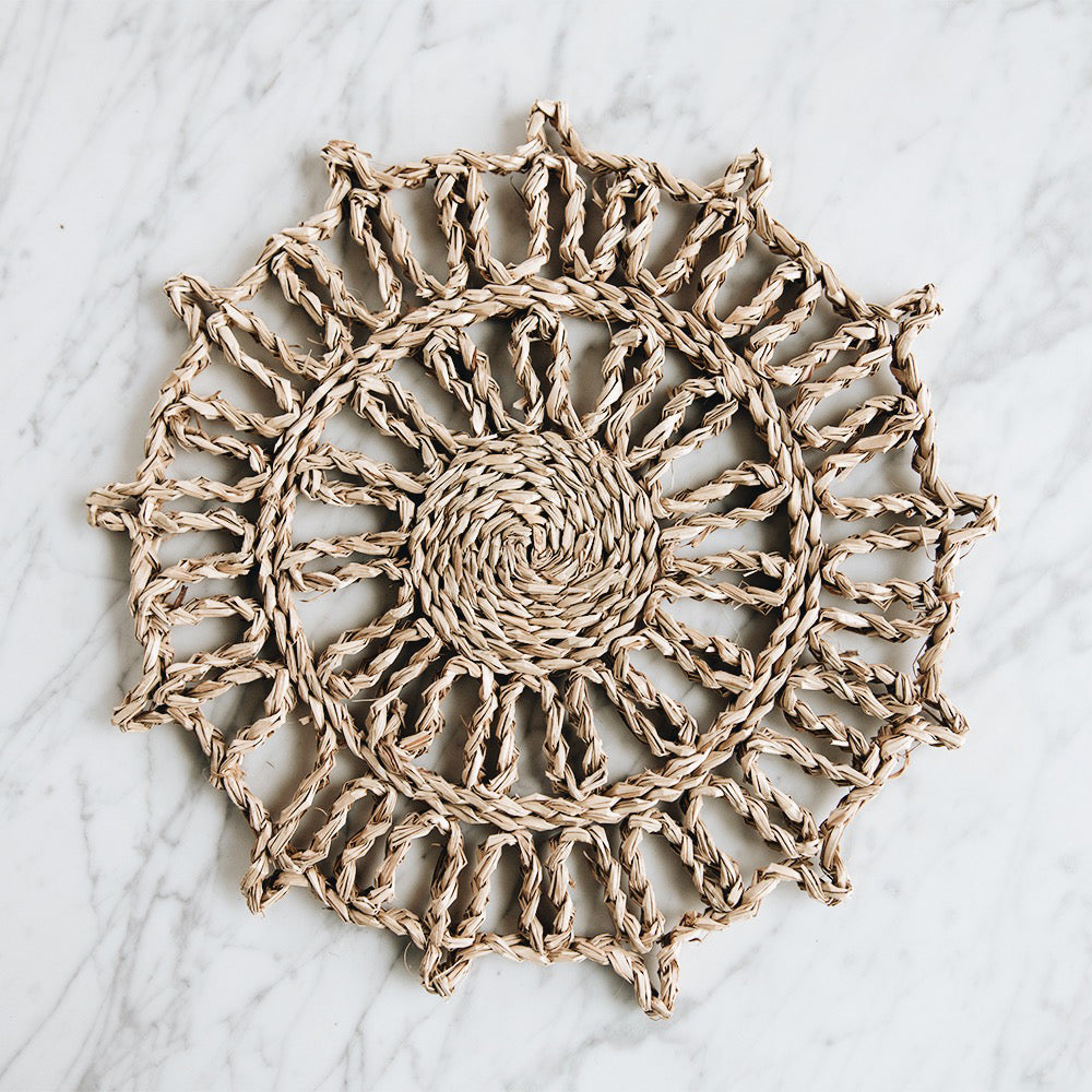 Natural Woven Seagrass Charger Plate - 12