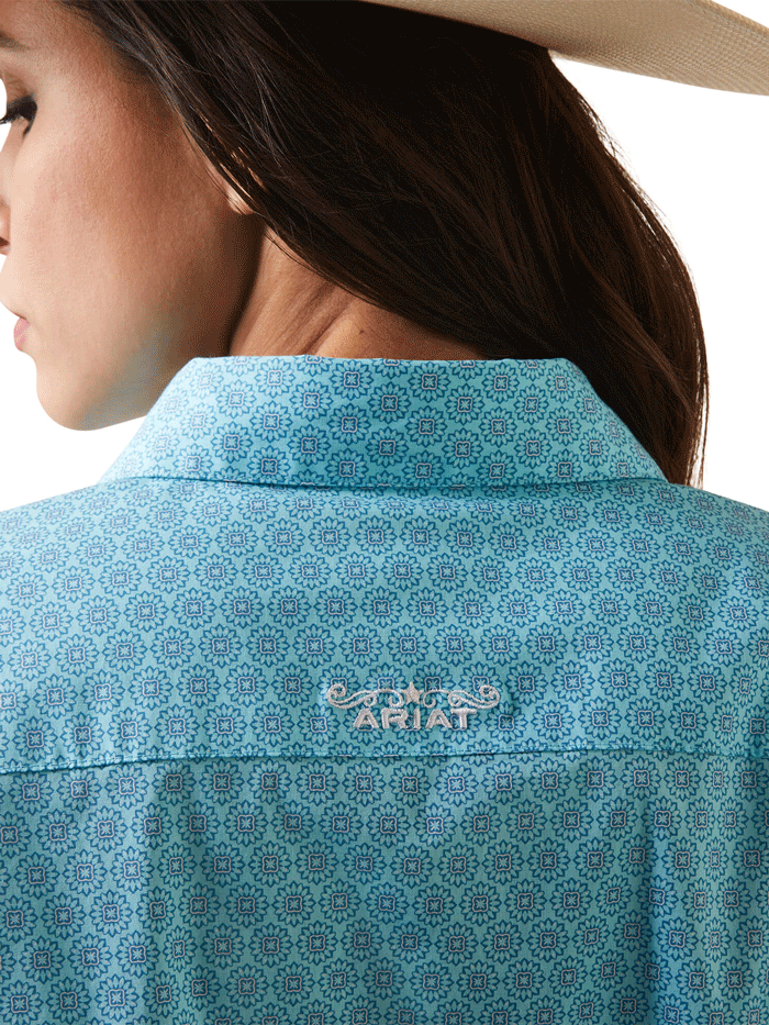 Ariat Women's Team Kirby Stretch Shirt with Caidant Print - Comfortable Long Sleeve Work Shirt for Horseback Riding, Ranch Work & Outdoor Activities