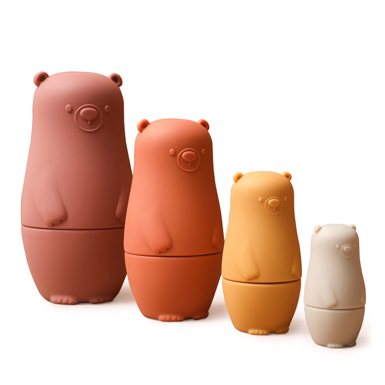 Russian Nesting Dolls for Kids - Silicone Easter Toys, Montessori Educational Stacking Dolls for Toddlers 3+ Years (Red) - Perfect for Easter Gifts, Birthday Presents & Early Learning Playtime