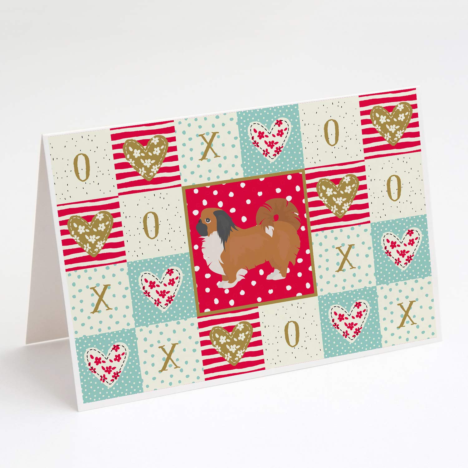 Pekingese Love Greeting Cards and Envelopes - Pack of 8 Red Blank A7 Size (5x7) Note Cards with Whimsical Design | Perfect for Birthdays, Thank You Notes & Special Occasions