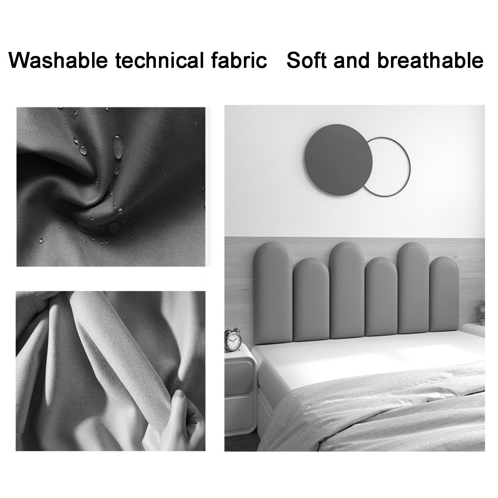 3D Soft Wall Cushion Panels - Peel & Stick Upholstered Headboard Wall Pads (10pcs, Off-White) - Decorative & Protective Wall Stickers for Bedroom, Living Room & TV Wall - Easy Installation & Sound Absorption