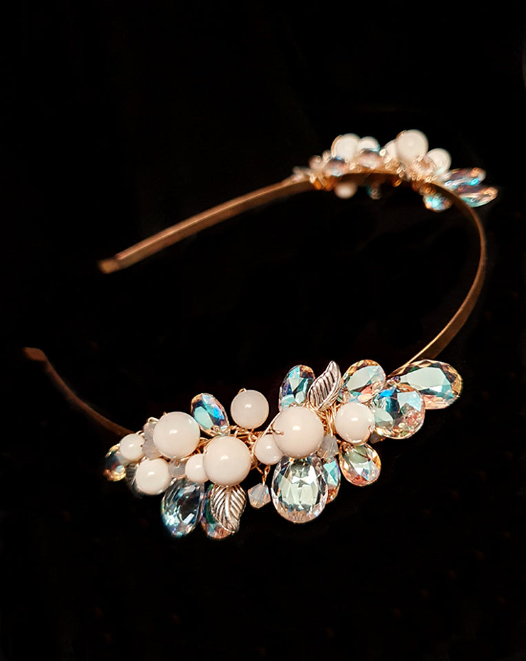 Elegant Bridal Headband with Pearl Shimmer - Kahlo by Kezani | Perfect for Weddings, Prom & Special Occasions