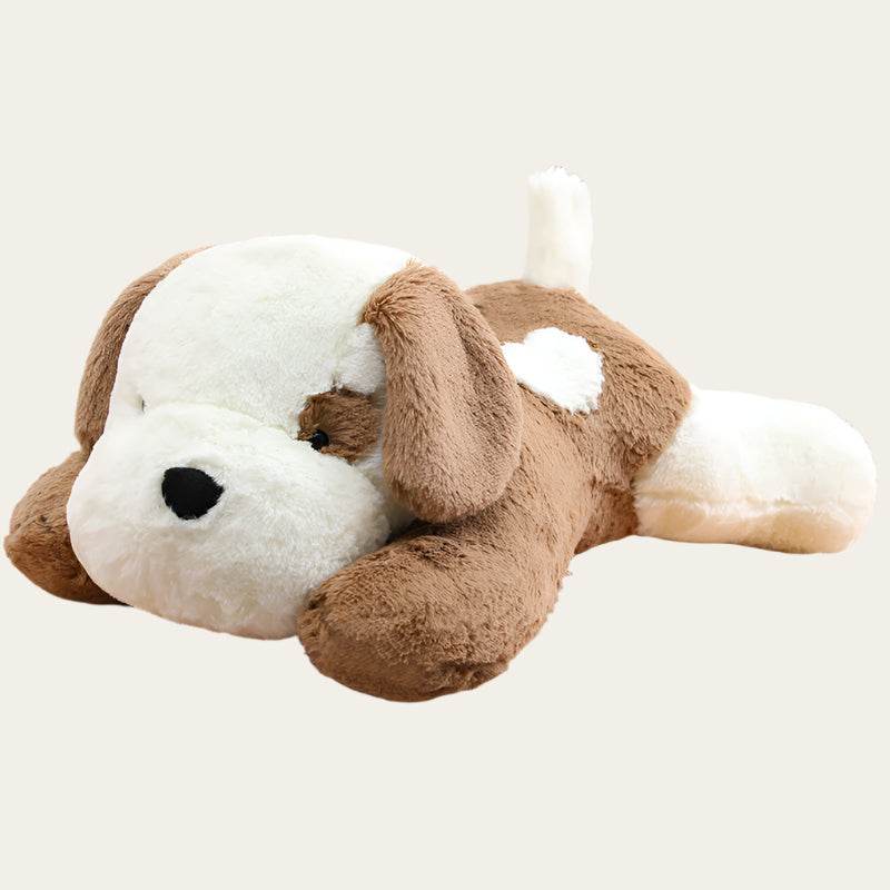 Soft and Cuddly White & Brown Puppy Plush Toy - Ultra Fluffy Stuffed Animal for Kids | Perfect for Bedtime, Nursery Decor, and Gift Giving