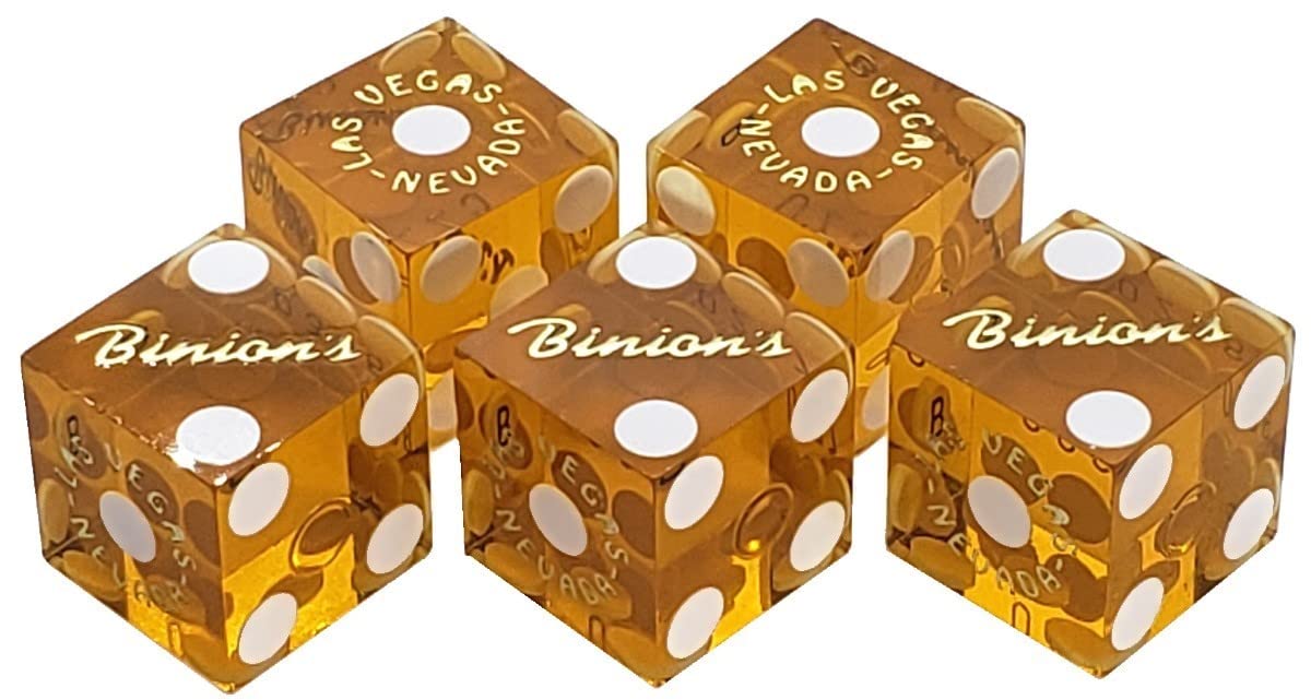 Authentic Binion's Las Vegas Casino Craps Starter Kit with Rattan Dice Stick - Yellow Dice Set | Perfect for Casino Nights, Home Gaming & Gifts for Craps Enthusiasts