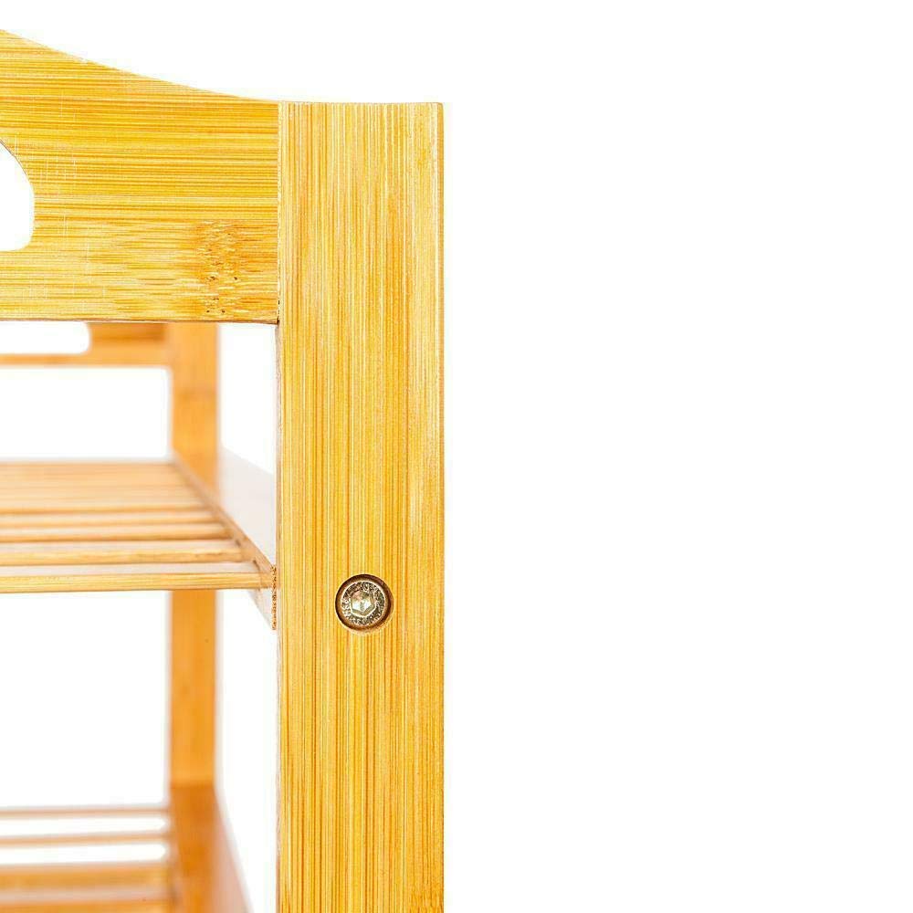 4-Tier Natural Bamboo Shoe Rack Organizer - Sturdy Wooden Shoe Storage Shelf for Entryway, Closet & Bedroom Organization - Space Saving Shoe Stand for Men, Women & Kids