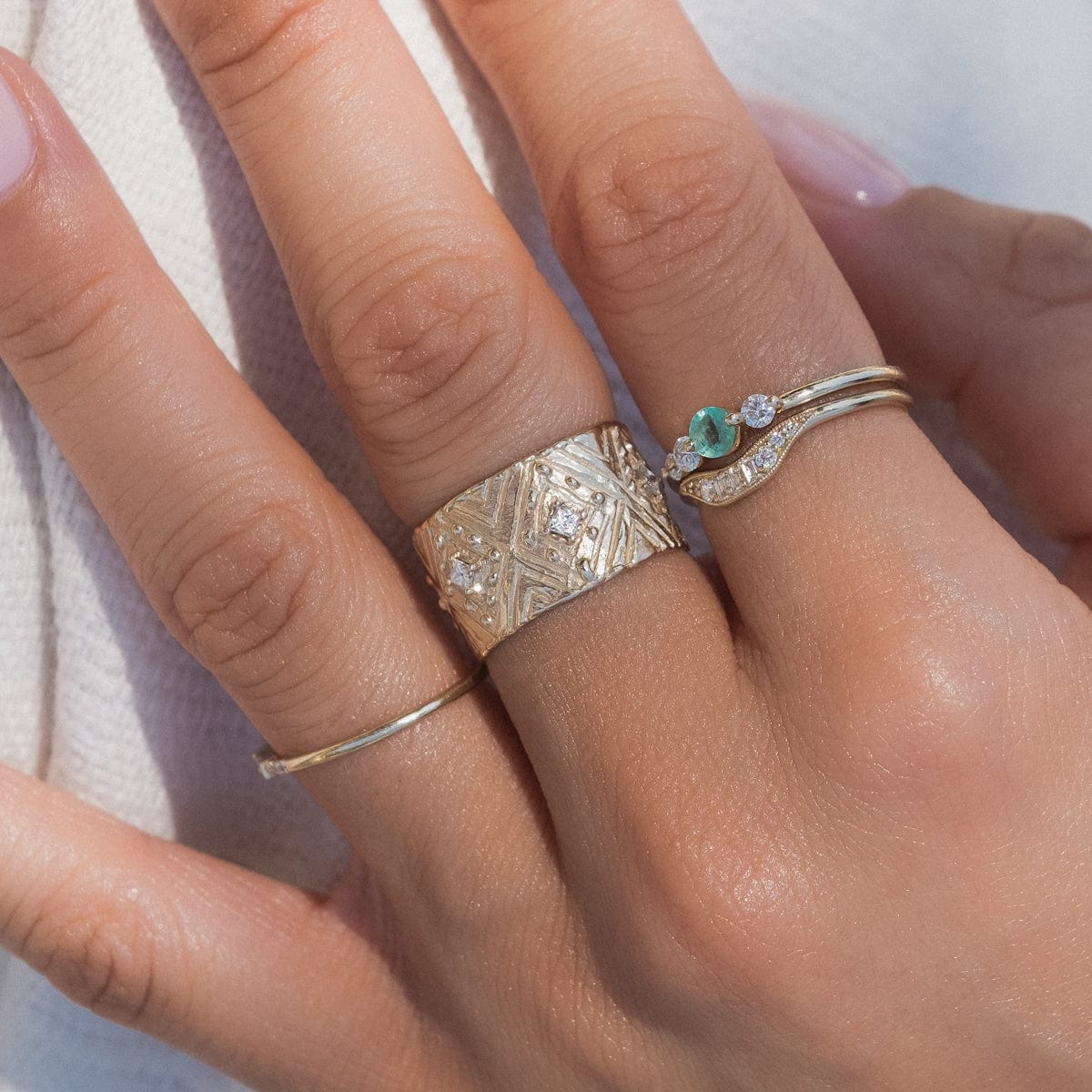 Grecian Diamond Cigar Band - Elegant Wedding Ring for Men & Women - Perfect for Engagement, Anniversary & Special Occasions