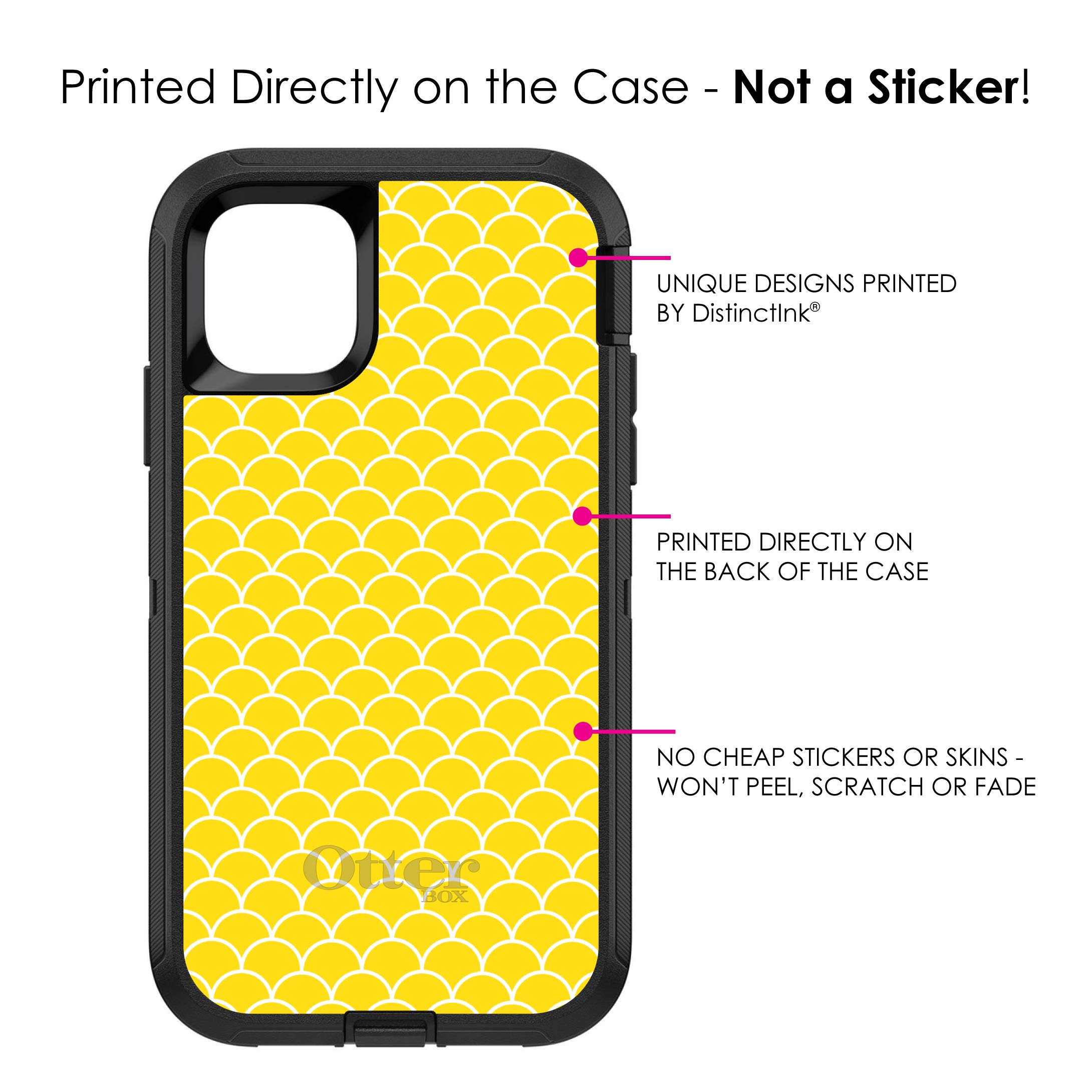 DistinctInk iPhone 11 Pro MAX Case (6.5 Inch) - Premium Protective Phone Cover with Yellow & White Scallop Design - Durable Replacement for OtterBox Defender - Perfect for Outdoor Activities, Work & Daily Use