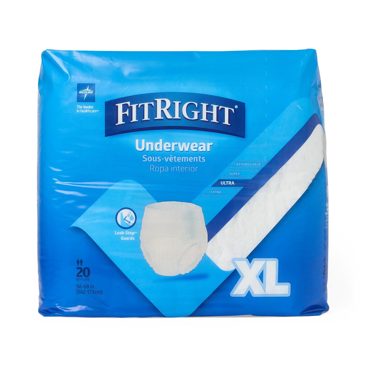 FitRight Ultra Adult Incontinence Underwear for Women & Men - Premium Absorbent Leak-Proof Underwear for Overnight Protection, Postpartum & Bladder Control - Comfortable Disposable Briefs for Active Lifestyle