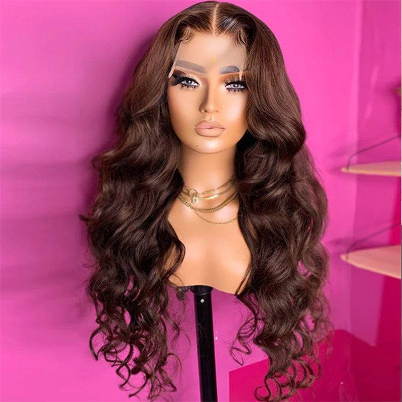 Eullair Perfect Chocolate Brown Lace Frontal Human Hair Wig - Natural Looking 13x4 HD Lace Wig for Black Women | TikTok Viral Hairpiece for Everyday Wear & Special Occasions