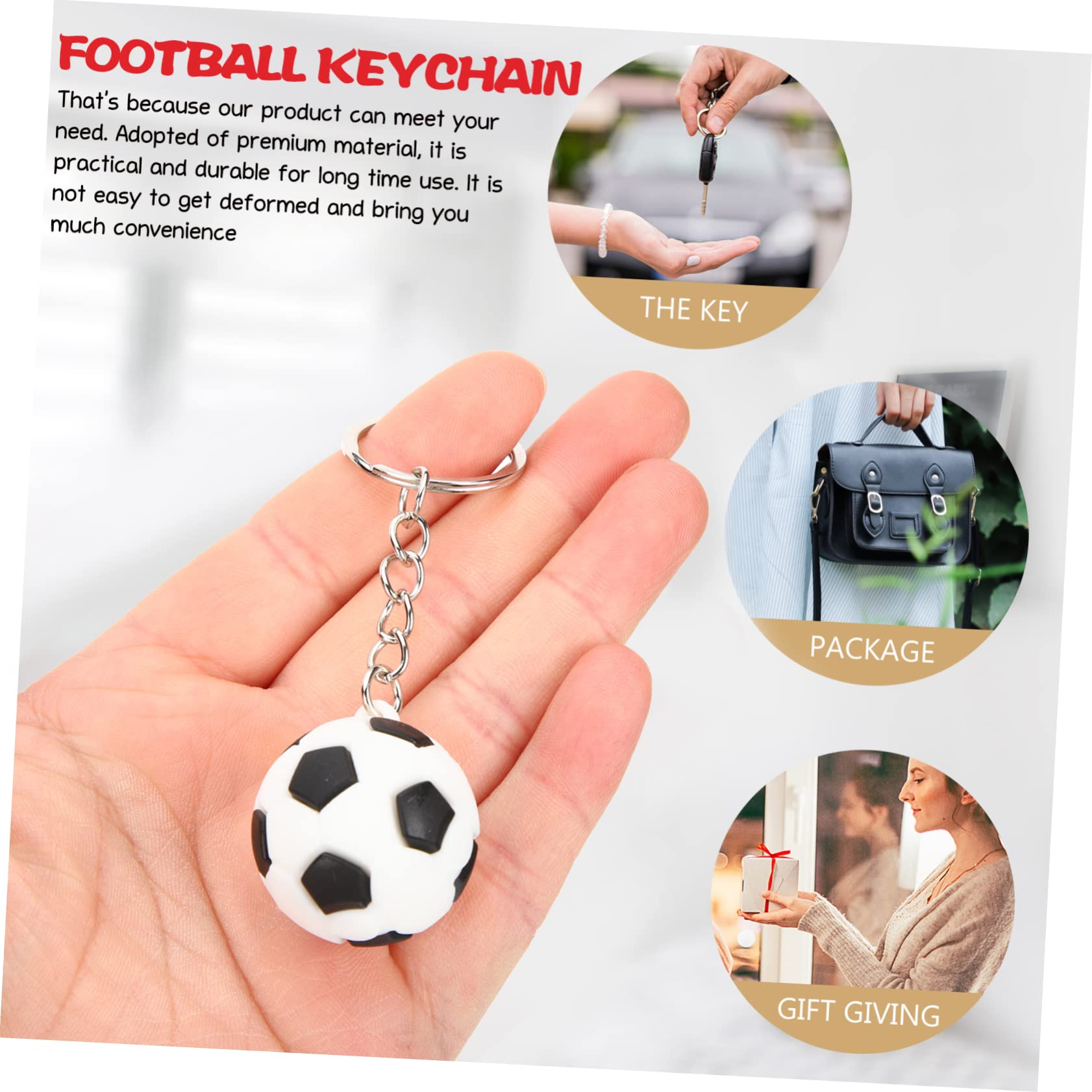 Kisangel 3 Sets Soccer Ball Keychain Key Ring - Football Lover Gift, 12pcs x 3 - Perfect for Sports Enthusiasts, Team Gifts & Soccer Party Favors