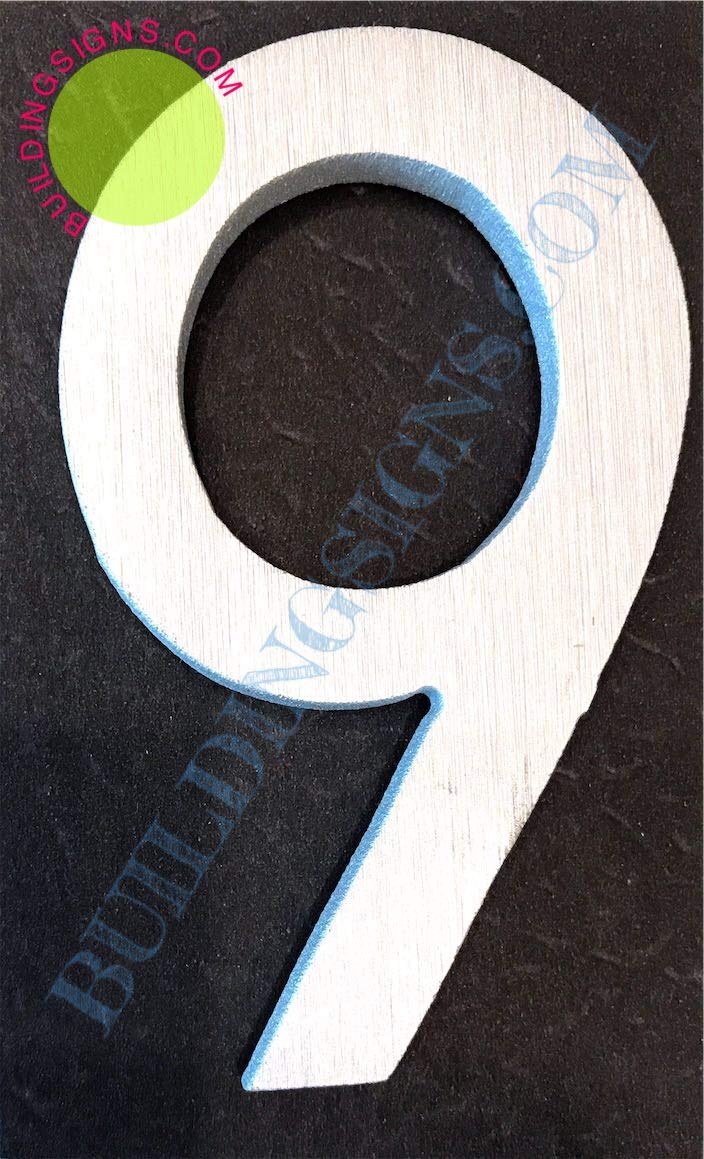 Aluminum Number 9 Door Sign - Rust-Free, Double-Sided Tape, 2.75 Inch (Elegant Brush Silver) - Perfect for Home, Office, or Apartment Door Decor