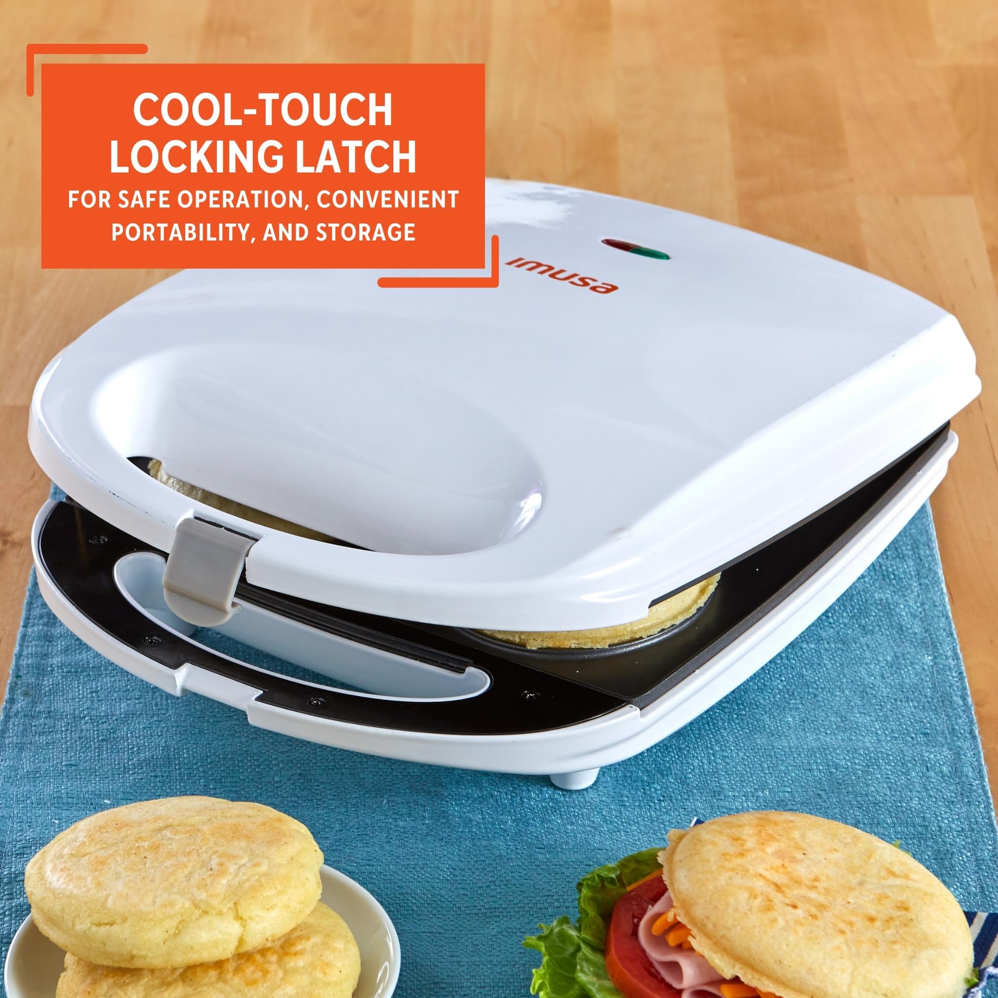 IMUSA USA 4-Slot Electric Arepa Maker with Nonstick Surface - 1200W for Perfect Colombian & Venezuelan Arepas - Ideal for Home Cooking & Latin American Cuisine