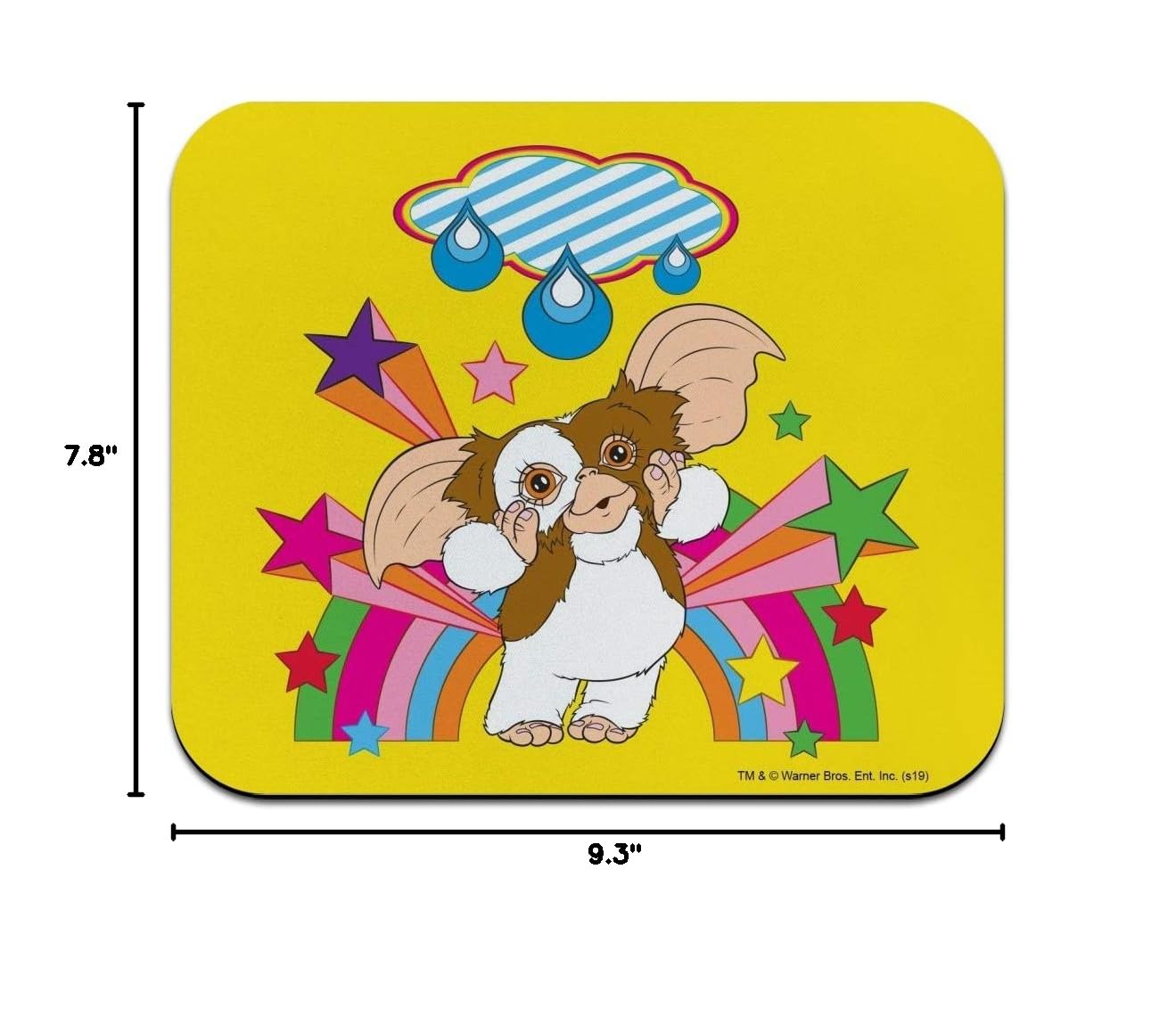 Gremlins Gizmo Rainbow Low Profile Thin Gaming Mouse Pad - Non-Slip Rubber Base for PC, Laptop & Office Use - Perfect for Gamers & Workstations