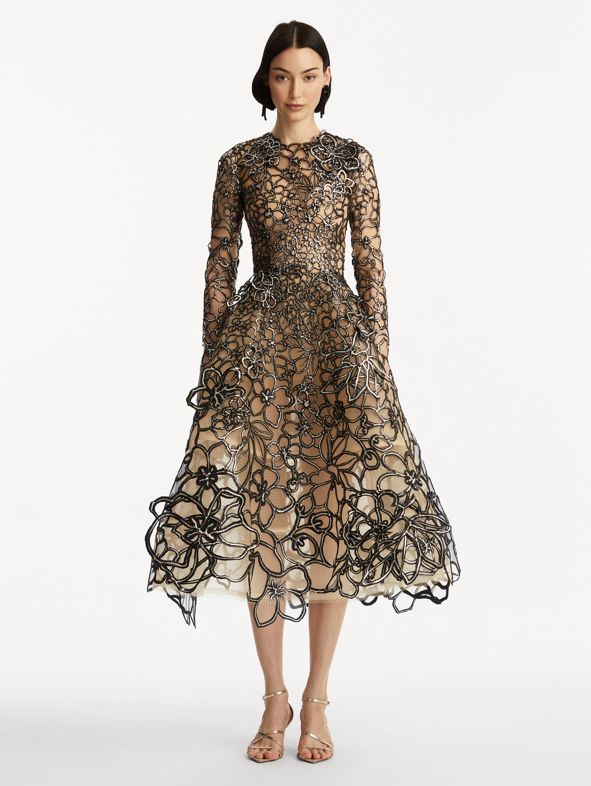 Elegant Rubber Lace Illusion Tulle Evening Gown - Perfect for Prom, Wedding, and Formal Events