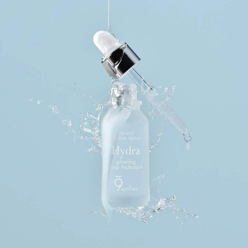 9wishes Hydra Perfect Ampoule Serum II - 30ml Deep Hydrating Facial Serum for Dry Skin | Korean Skincare for Glowing Complexion | Day & Night Moisturizing Treatment