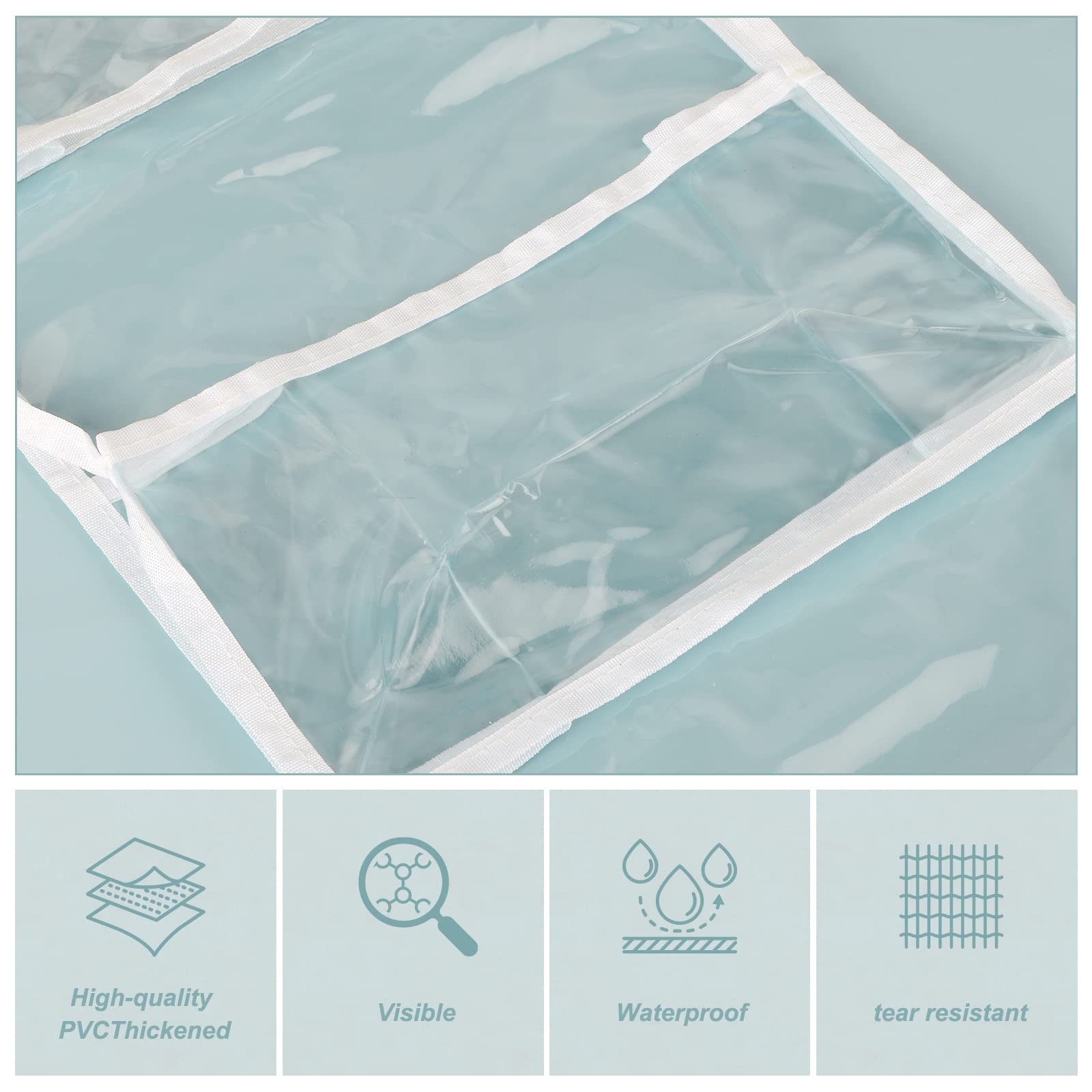 Fixwal 5-Tier Over The Door Hanging Pantry Organizer - Clear Plastic Pocket Storage Shelf for Closet, Bedroom, Bathroom & Nursery - Heavy Duty 25lb Capacity Space Saver - Perfect for Organizing Snacks, Toys, Toiletries & Household Essentials