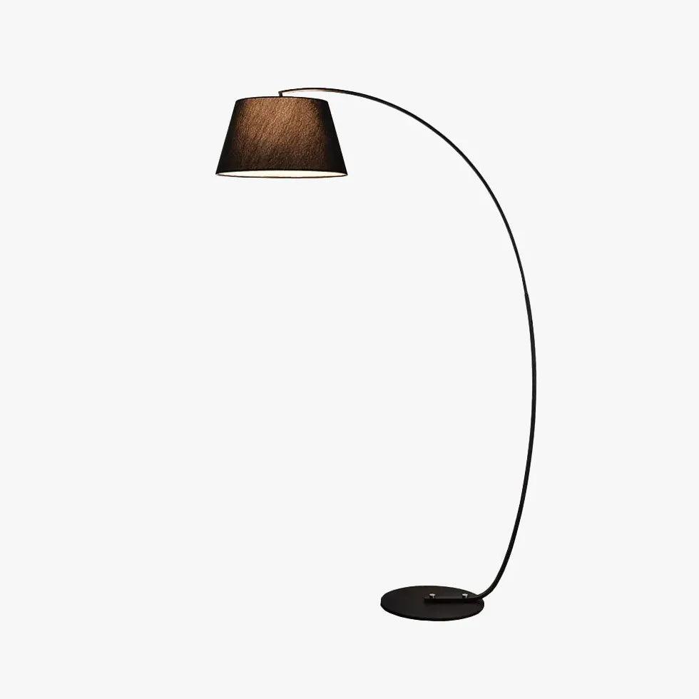 Modern Wide Lampshade Curved Minimalist Floor Lamp - Adjustable Standing Light for Living Room, Bedroom & Office - Warm White LED Lighting for Cozy Ambience