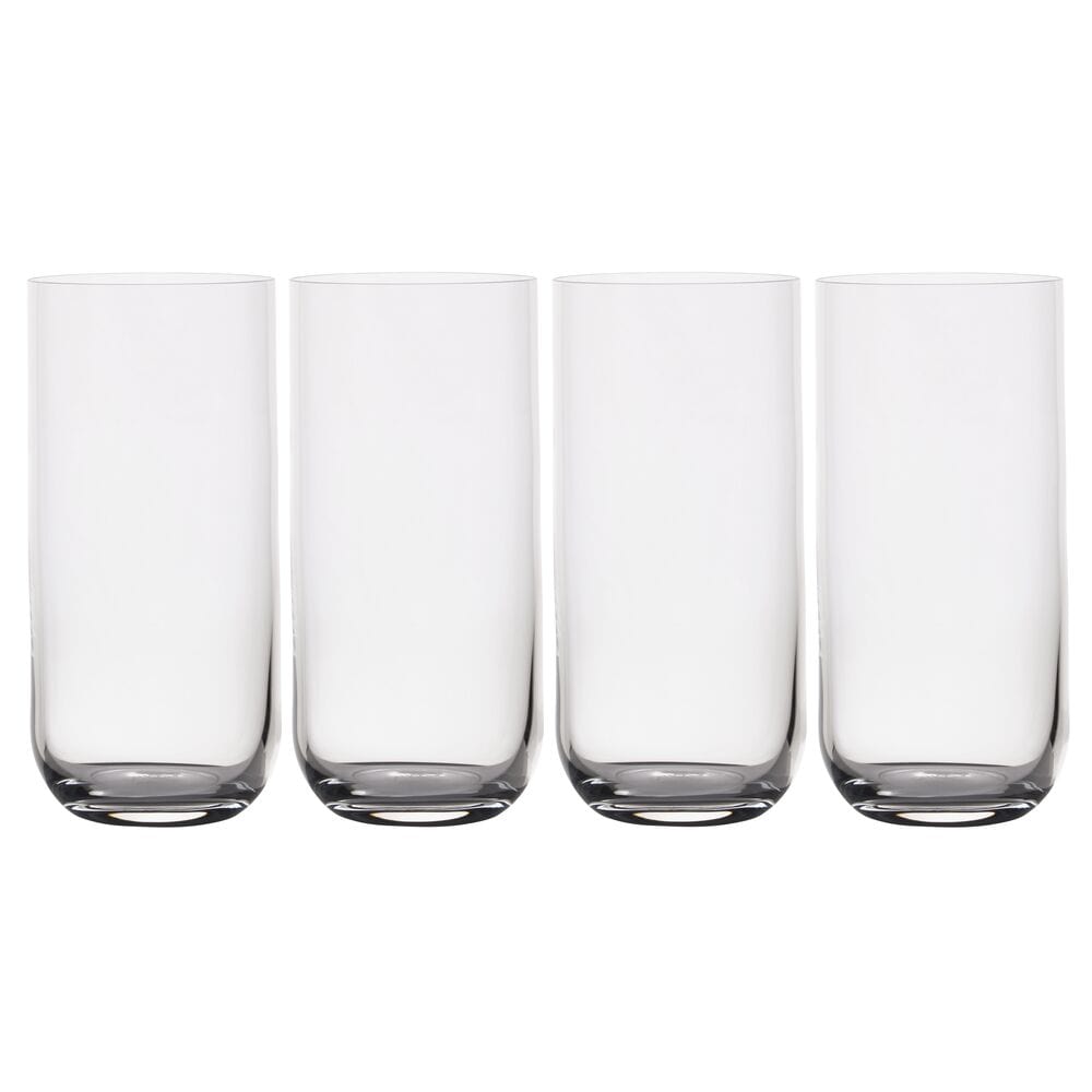 Premium Upton Set of 4 Crystal Clear Highball Glasses - 16oz Tall Drinking Glasses for Cocktails, Iced Tea & Smoothies - Perfect for Home Bars, Parties & Gift Giving