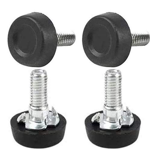 4PCS M8 Furniture Leveling Feet with T-Nuts - Adjustable Screw-On Table Legs for Chair, Cabinet, Sofa - Heavy Duty Levelers for Uneven Floors (Black) - Perfect for Home Office, Kitchen, Garage & Workshop Use