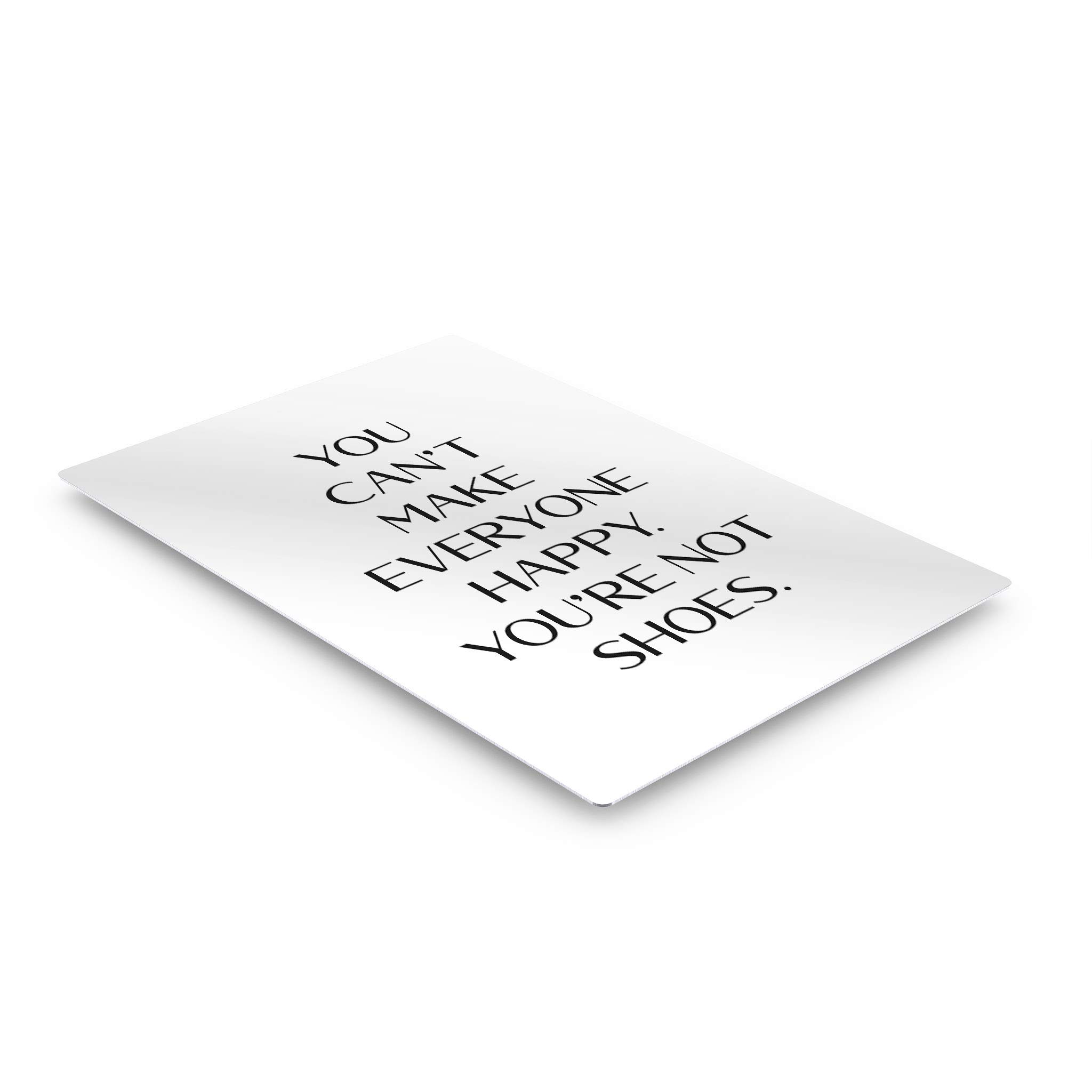 Smile Art Design 'You Can’t Make Everyone Happy You’re Not Shoes' Quote - Glam Fashion Metal Print Wall Art for Office, Bathroom, Teen Girls Room & Women's Dorm - Perfect for Bedroom & Living Room Decor (36x24 Inches)