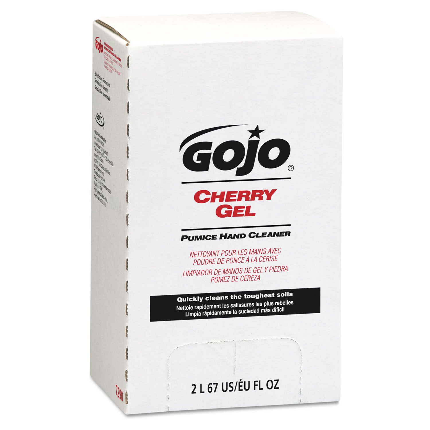 GOJO Cherry Gel Pumice Hand Cleaner Refill - 2000 mL (Pack of 4) | Cherry Scented Heavy Duty Hand Soap for Mechanics, Gardeners & Industrial Workers | Works with PRO TDX Dispensers (Model 7290-04)