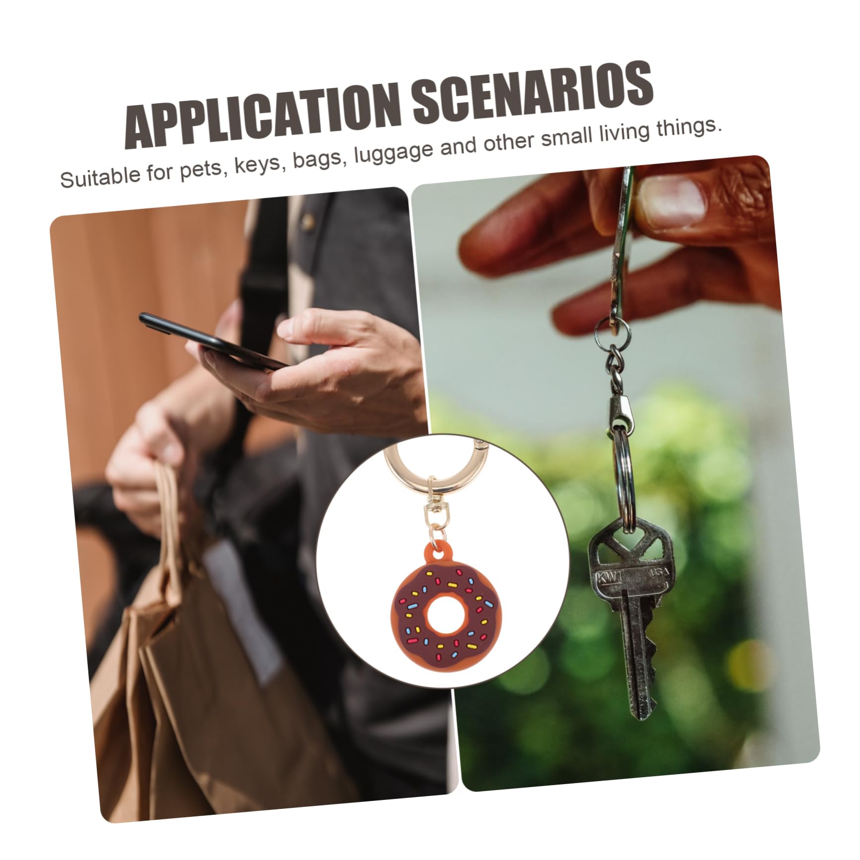 OSALADI AirTag Case - Anti-Lost Tracker Cover with Doughnut Shape Design, Anti-Scratch Protective Holder for Apple AirTag (Perfect for Keys, Luggage, Pets & Backpacks)