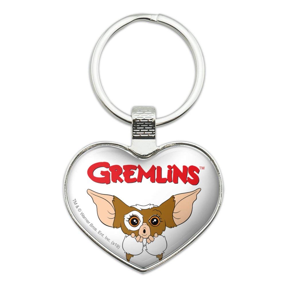 Gremlins Gizmo Logo Keychain - Cute Heart Love Metal Key Ring for Keys, Bags & Gifts | Perfect for Movie Fans, Key Organization & Pop Culture Collectors