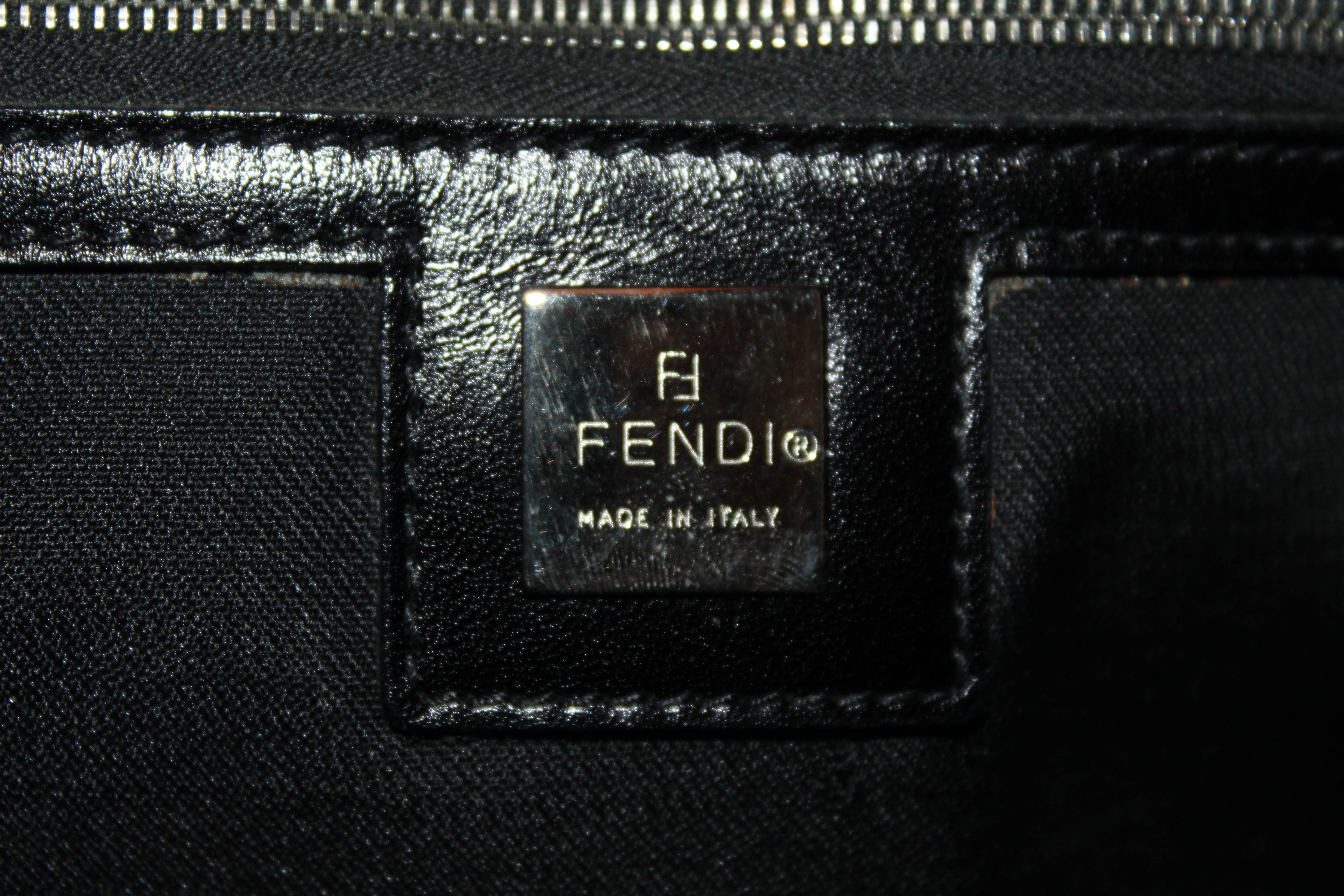 Authentic Fendi Black Suede Leather Medium Tote Shoulder Bag for Women | Luxury Designer Handbag for Work, Travel & Everyday Use