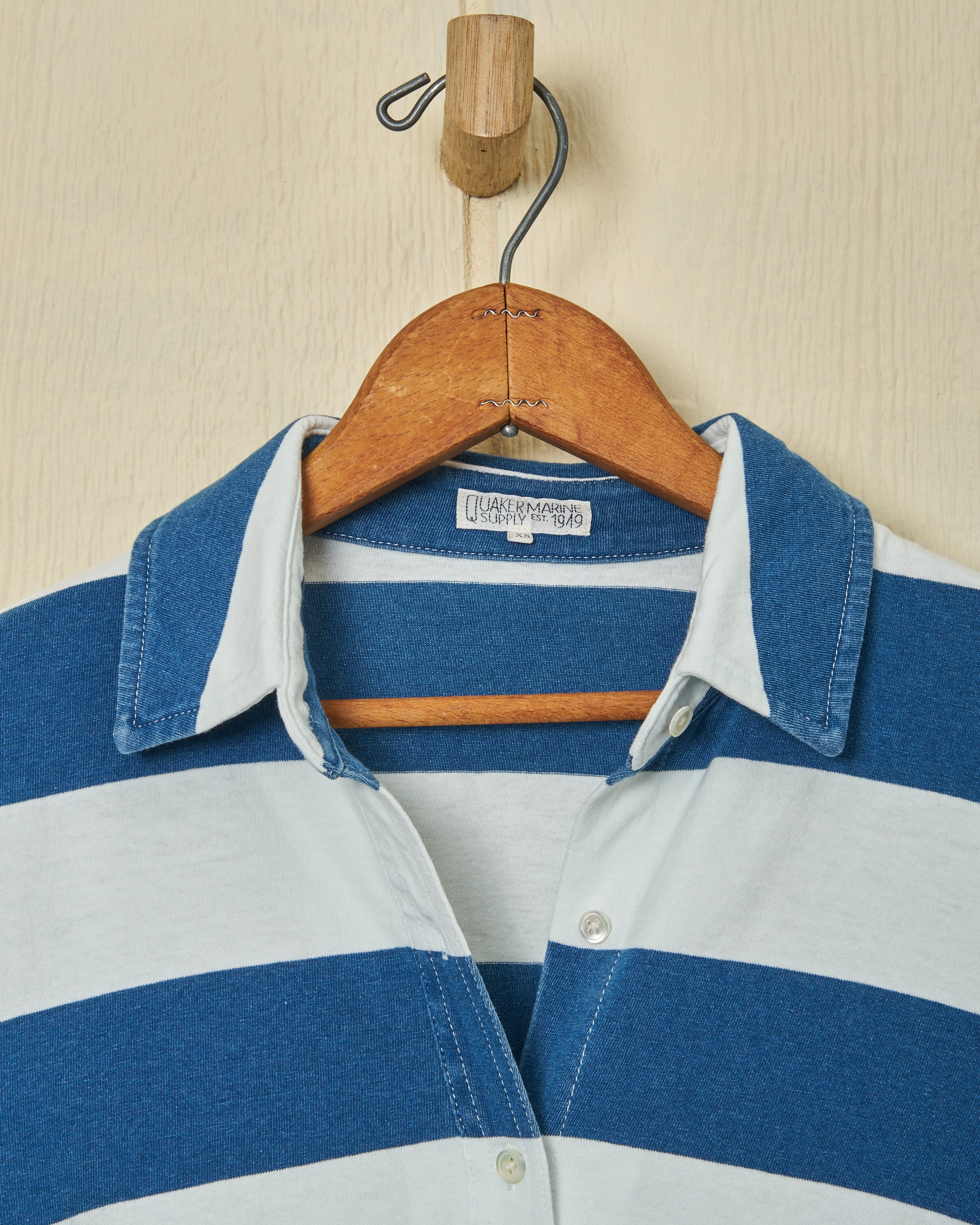 Avalon Indigo Knit Top - Blue & White Rugby Stripe Women's Casual Shirt | Perfect for Work, Weekend Outfits & Layering