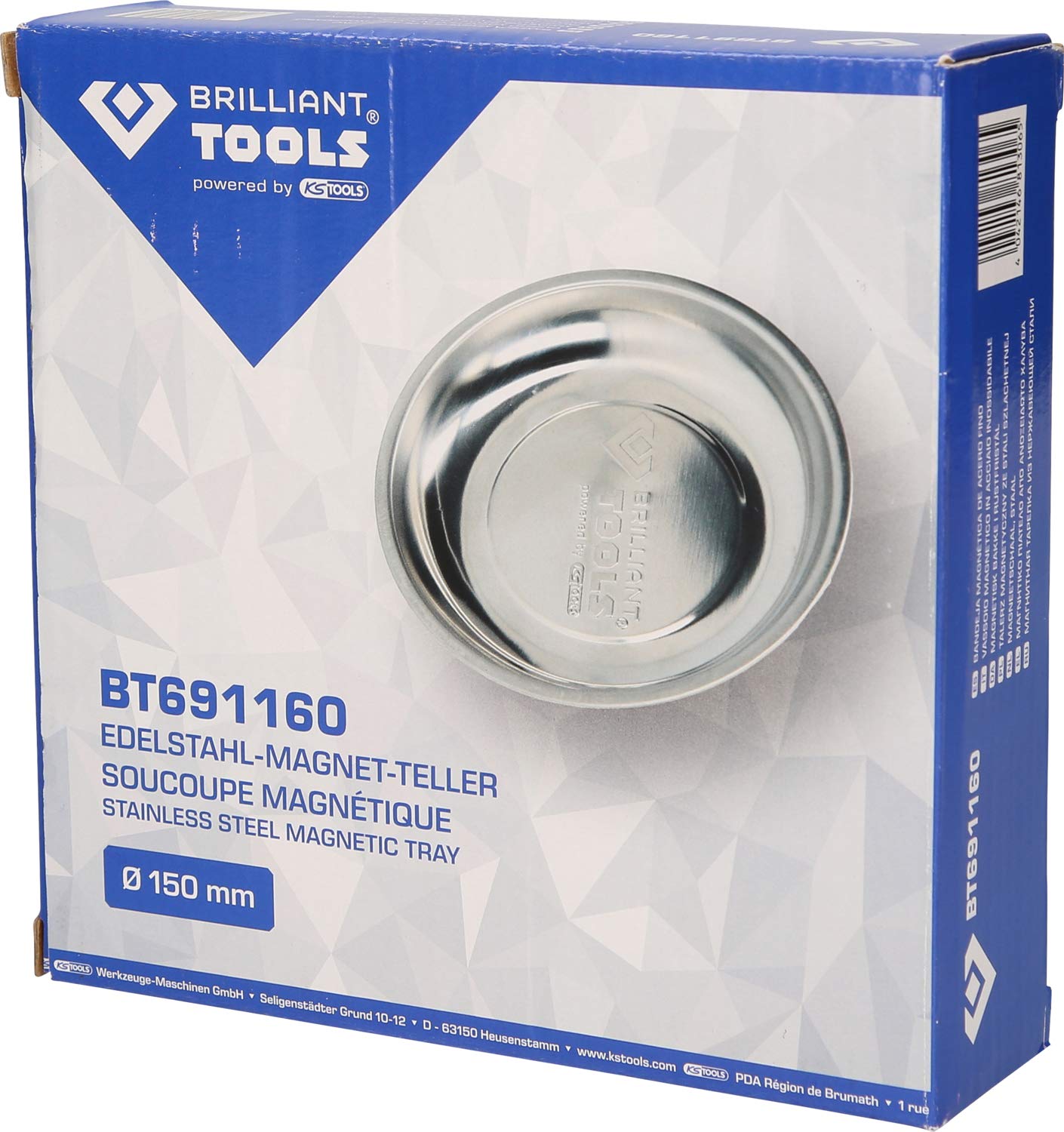 BT691160 Stainless Steel Magnetic Tray 15cm - Ideal for Workshop & DIY