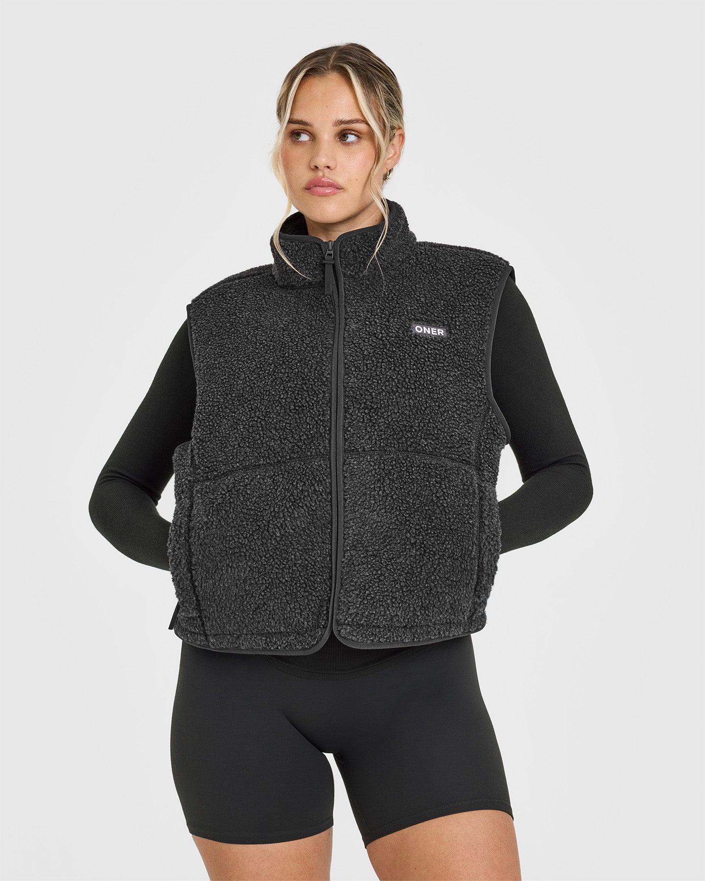 Men's Lightweight Fleece Vest - Zip-Up Washed Grey Gilet for Outdoor Hiking & Casual Wear