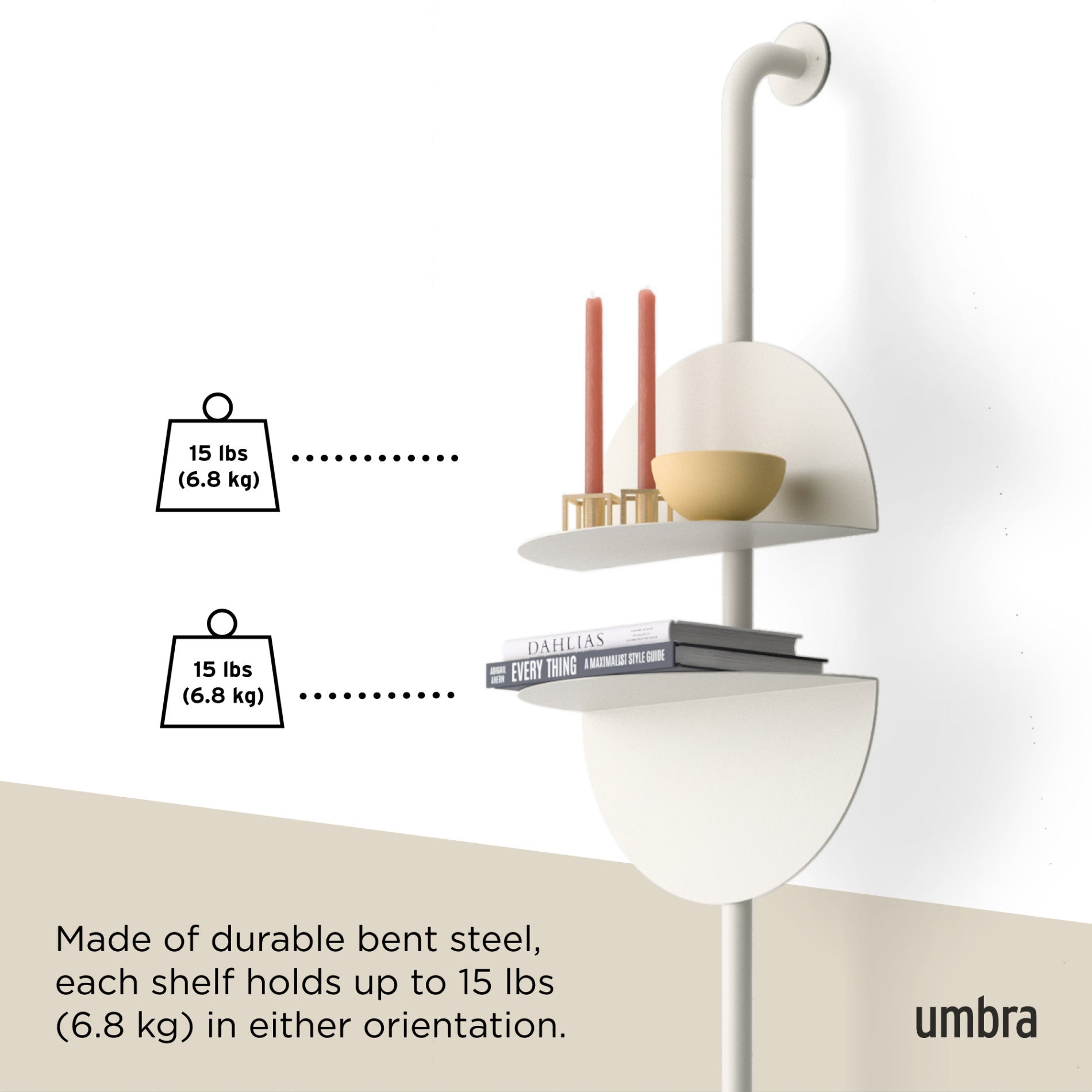 Adjustable Standing Shelf - Sturdy & Space-Saving Storage Organizer for Home Office, Kitchen, or Bathroom | Perfect for Books, Plants & Decor Items