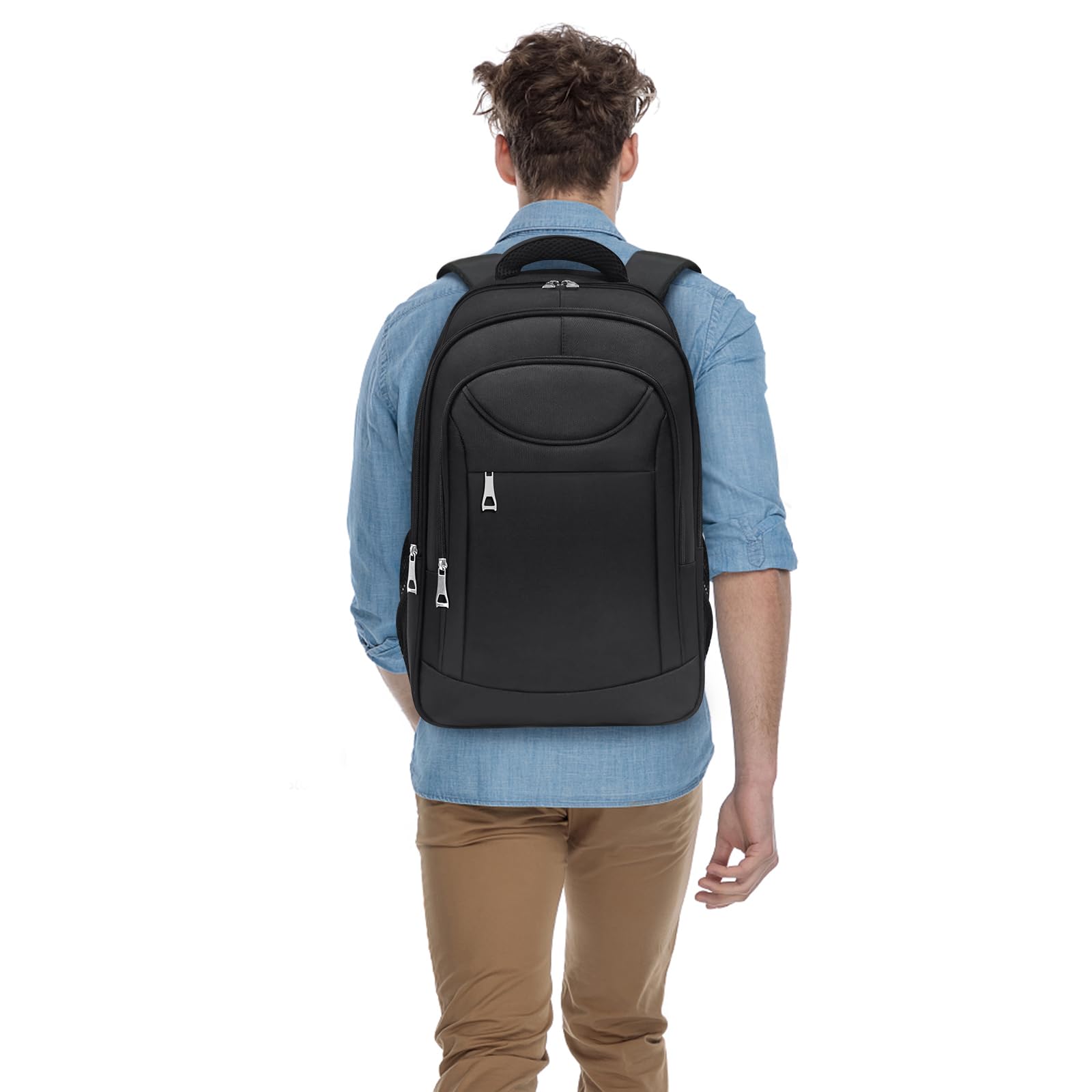 15.6 Inch Anti-Theft Laptop Backpack for Men & Women - Durable School, Travel & Business Computer Bag with USB Charging Port - Perfect for College Students, Office Commuters & Digital Nomads (Black)