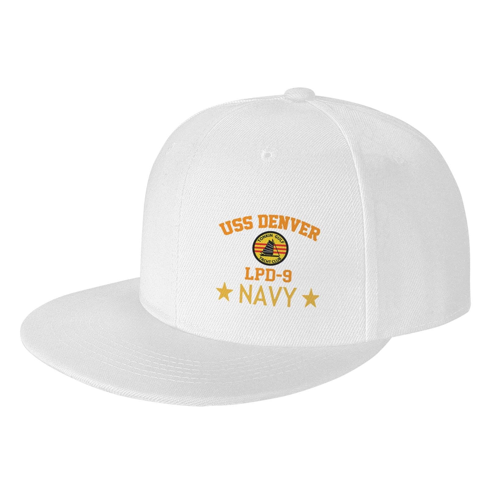 USS Denver LPD-9 Snapback Hat - Adjustable Flat Bill Baseball Cap for Men, Military Navy Veteran Dad Hat - Perfect for Outdoor Activities, Sports & Casual Wear