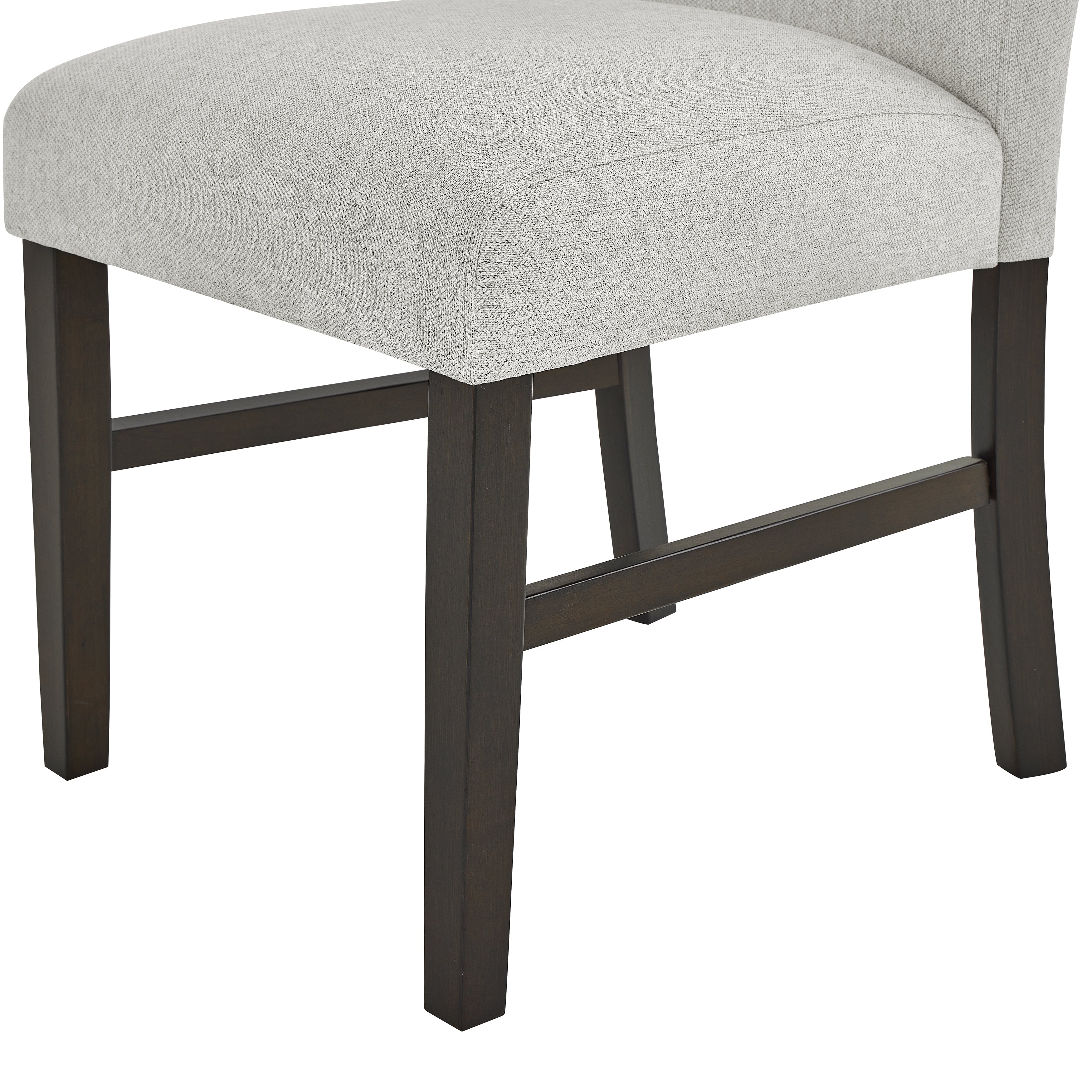 Roundhill Furniture Madison 5-Piece Dining Set - Gray Slat Fluted Dining Table with 4 Modern Upholstered Chairs for Kitchen, Dining Room & Small Space