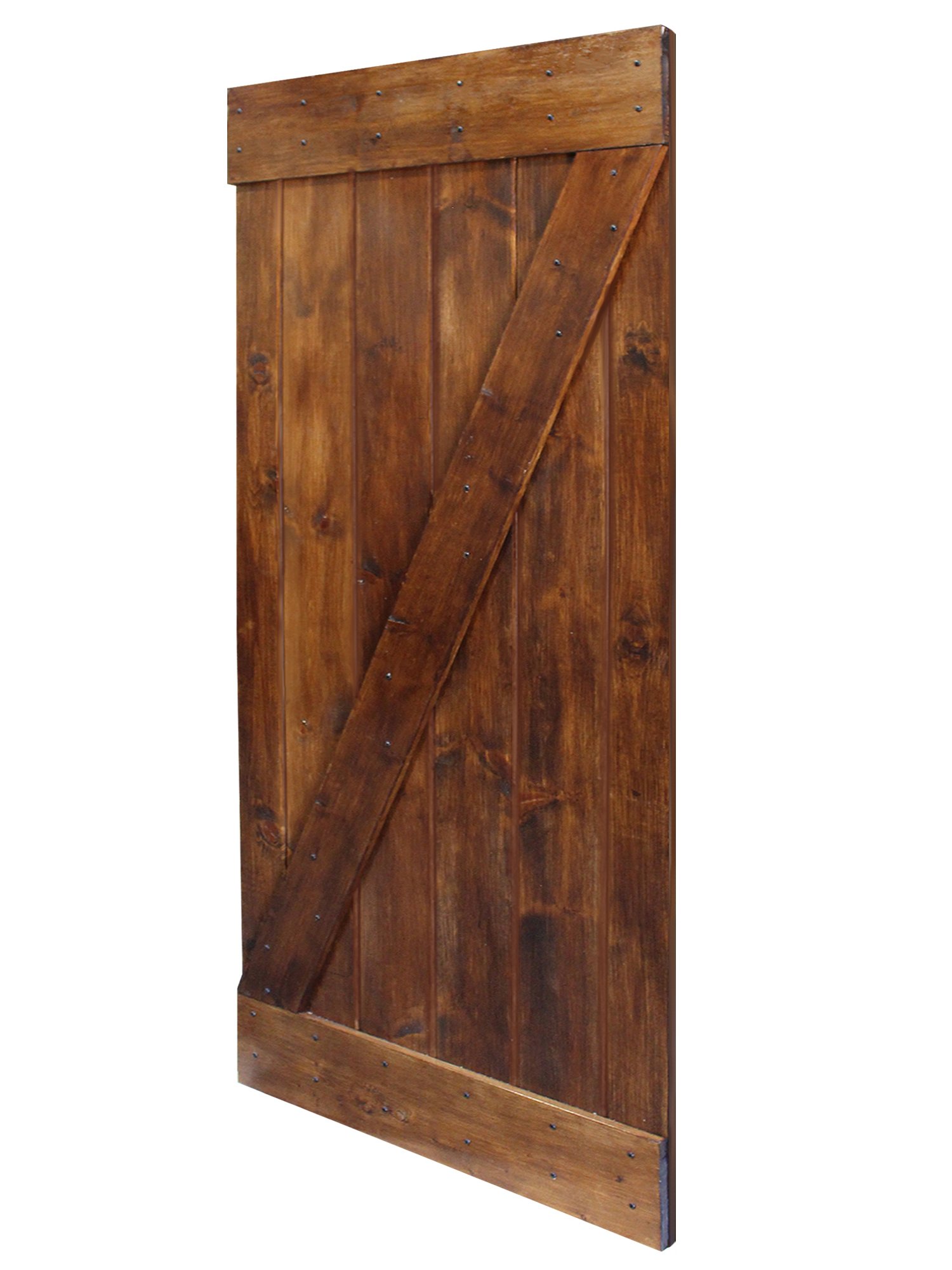 TMS® 36x84 Inch Dark Coffee Solid Core Knotty Pine DIY Barn Wood Sliding Interior Door - Perfect for Farmhouse, Rustic Home, and Loft Style Decor