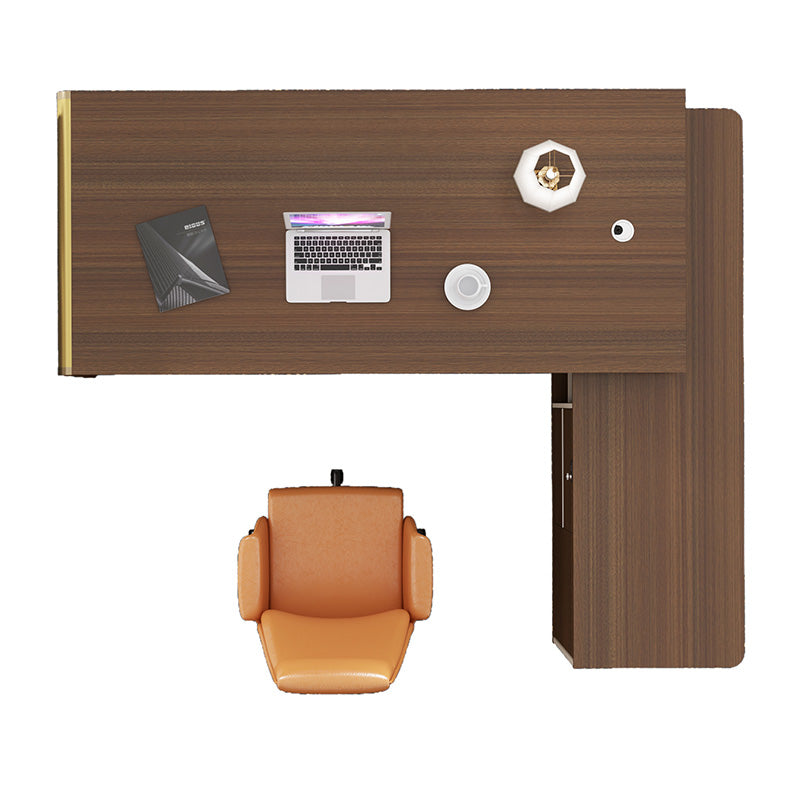 Premium ANDERSON Executive Desk 2.0M - Reversible L-Shaped Office Desk in Hazelnut & Beige | Modern Home Office Furniture for Professionals & Remote Workers