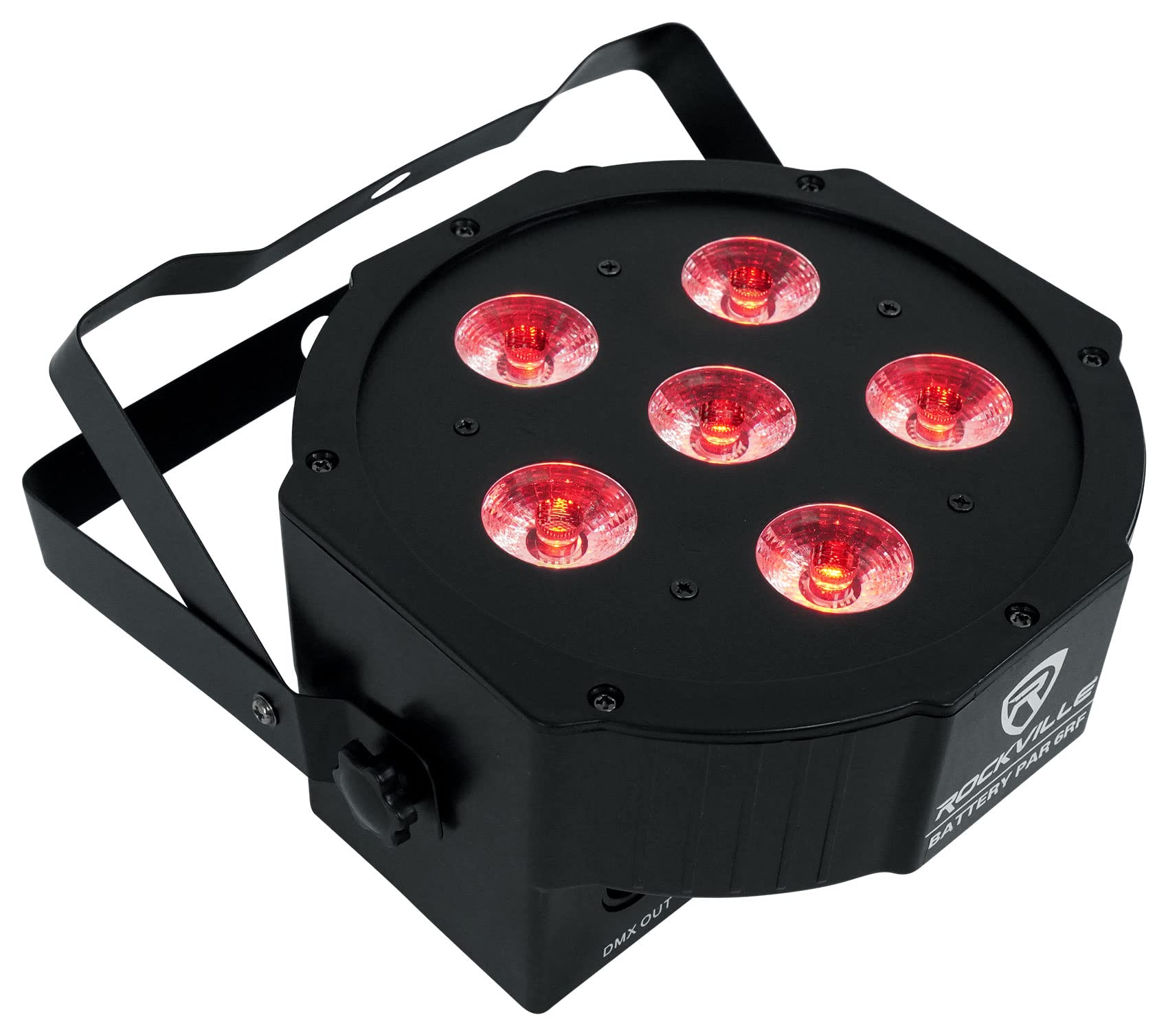 Rockville Rechargeable PAR 6RF Battery RGBWA+UV Wireless DMX Lights with RF Remote - Perfect for Stage Lighting, DJ Shows, and Live Events