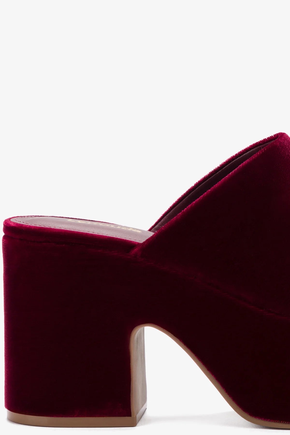 Miso Platform Clog Shoes for Women - Comfortable Velvet Slip-On Clogs in Wine Red - Perfect for Casual Wear, Home, and Garden Use