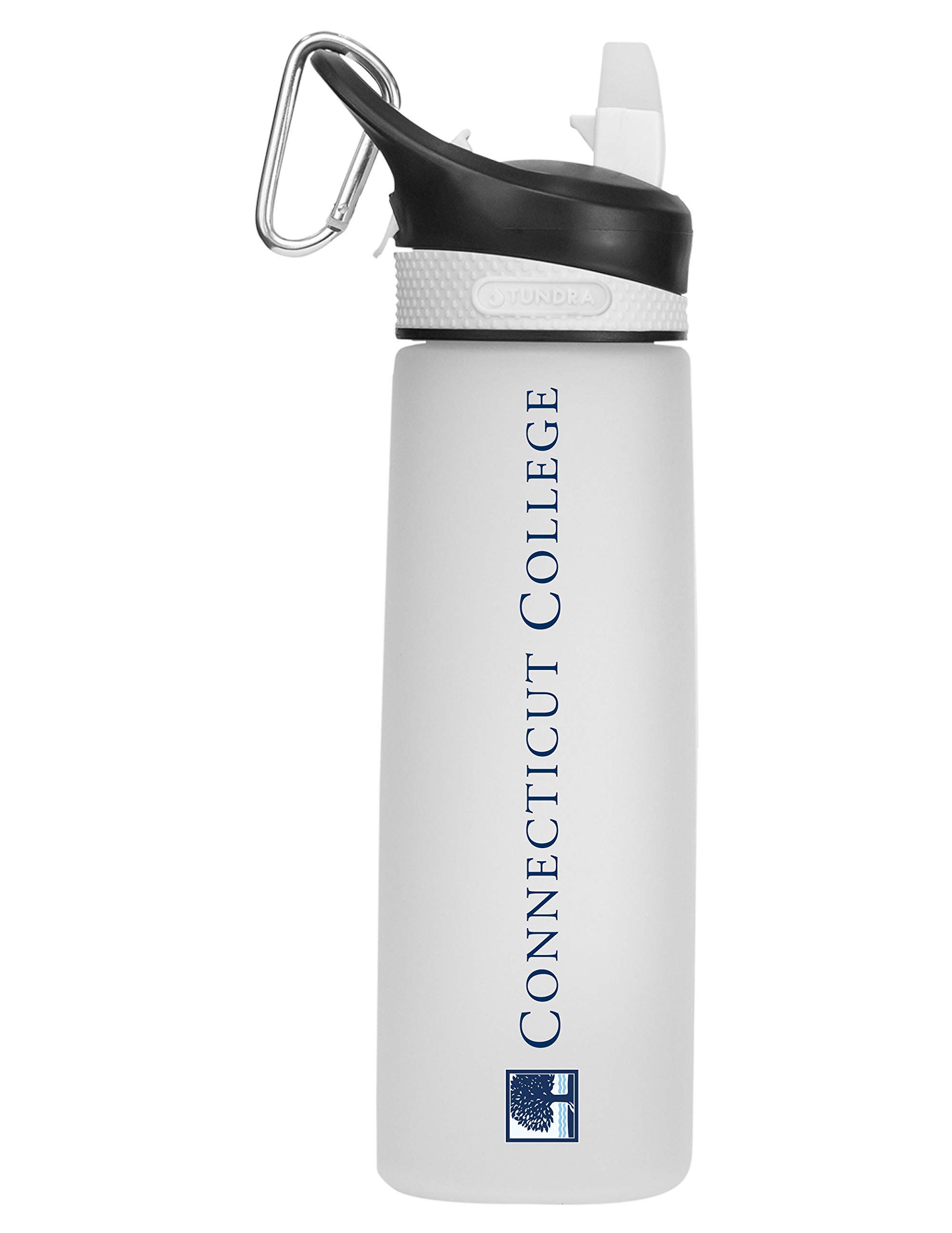 Connecticut College Tritan Plastic Frosted Sport Water Bottle 32oz - BPA-Free Leakproof Water Bottle for Gym, Hiking & Travel - White Design-1