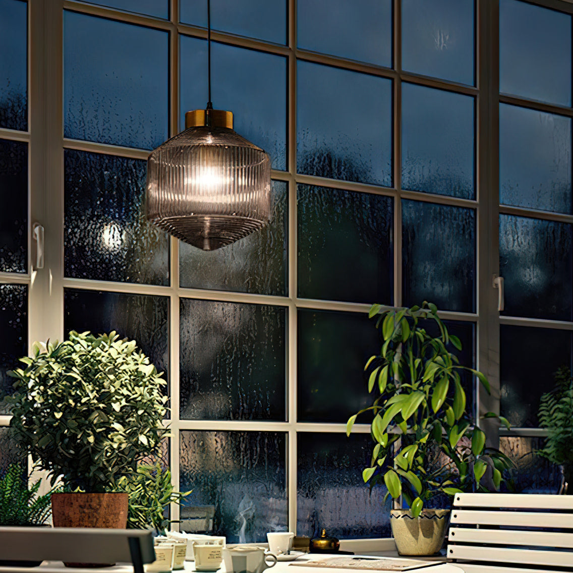 Hailie Prismatic Pendant Light - Modern Glass Ceiling Lamp for Dining Room, Kitchen Island, Bedroom & Living Room Decor