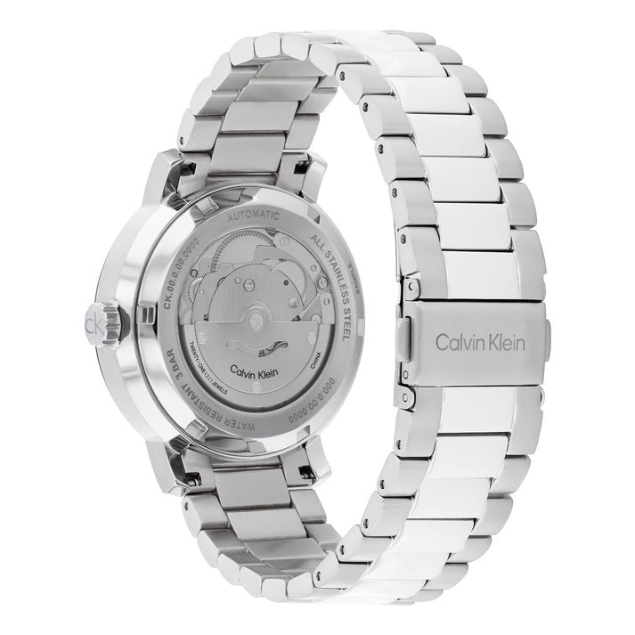 CALVIN KLEIN ICONIC Automatic Brown Dial Stainless Steel Men's Watch 25300018 - Perfect for Business, Casual Wear & Gift Giving